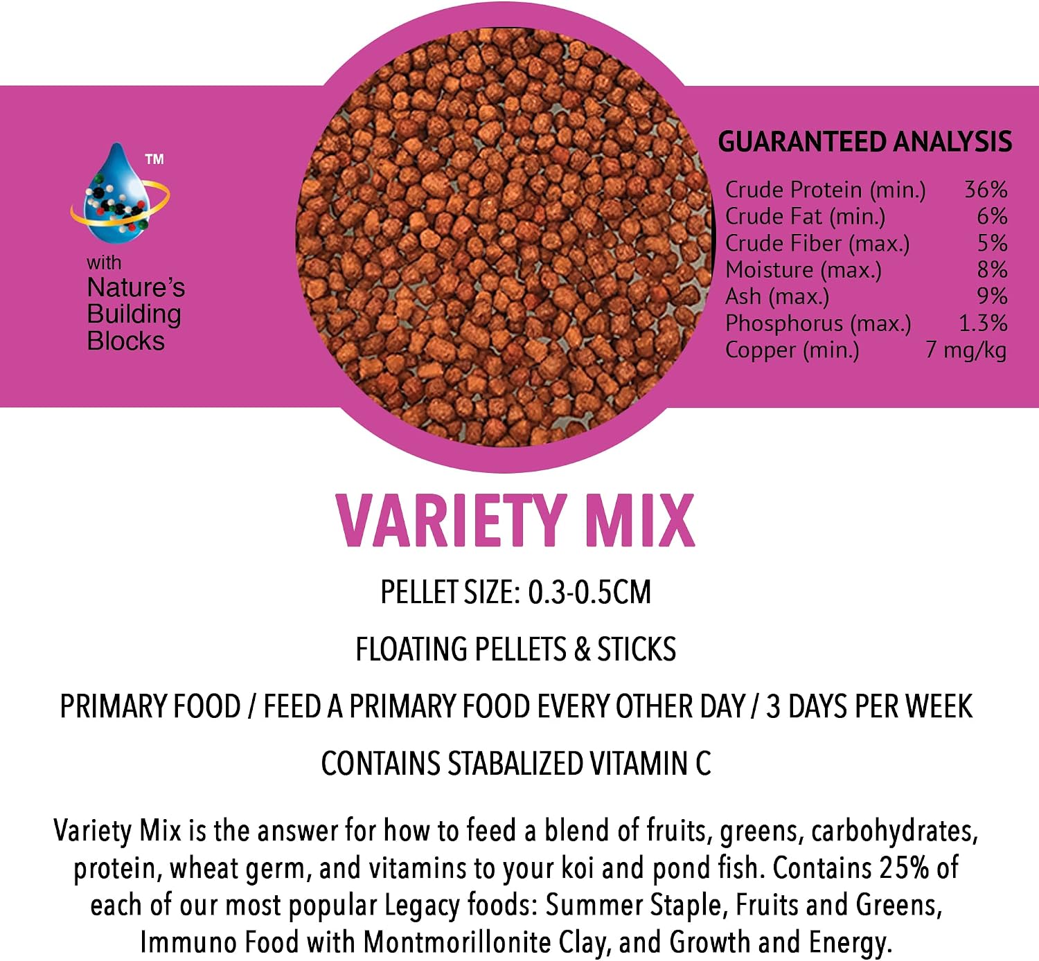 MICROBE-LIFT MLLVMXL Variety Mix Floating Fish Food Pellets and Sticks for Ponds, Water Gardens, and Fountains, for Live Goldfish and Koi, 14.5 Pounds