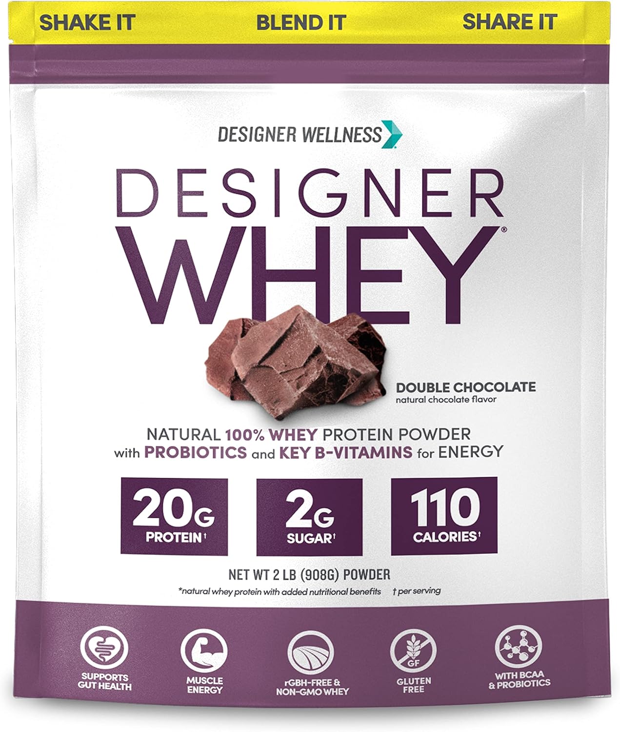Designer Wellness, Vanilla, Designer Whey Protein Powder, 2 lb
