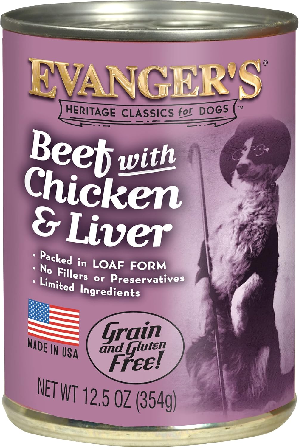 Evanger's Heritage Classic Puppy Food – 12 Count, 12.5 oz Each – Tasty Meat-Based Formula for Puppies & Underweight Dogs – Added Vitamins & Chelated Trace Minerals – Grain & Gluten Free