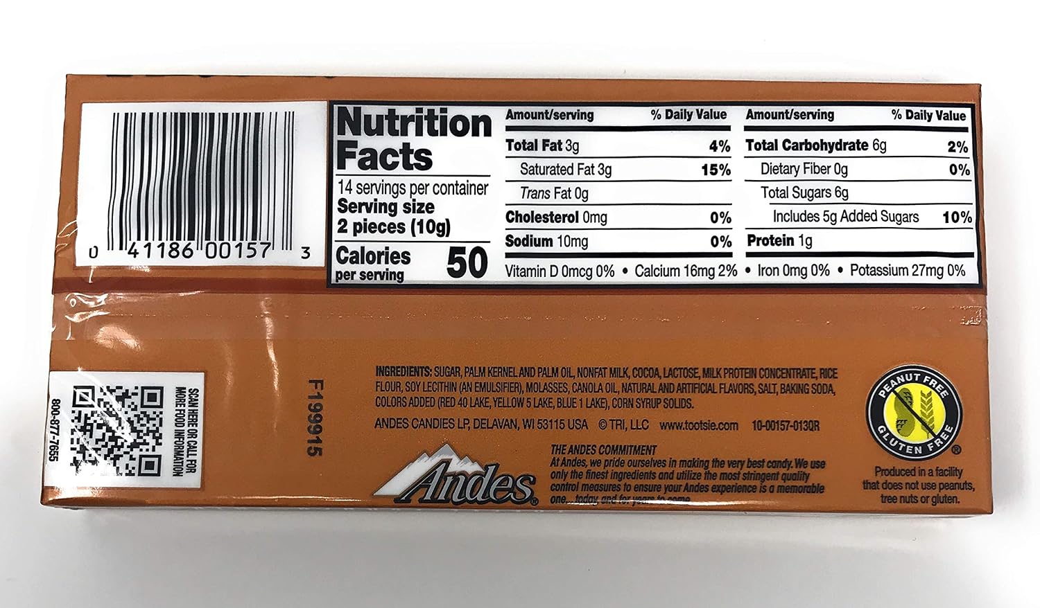 Andes Candies Chocolate Variety Pack of 4 Flavors: Peppermint Crunch, Toffee Crunch, Cherry Jubilee, Mint Cookie Crunch (4.67 oz./28 Pieces Each)