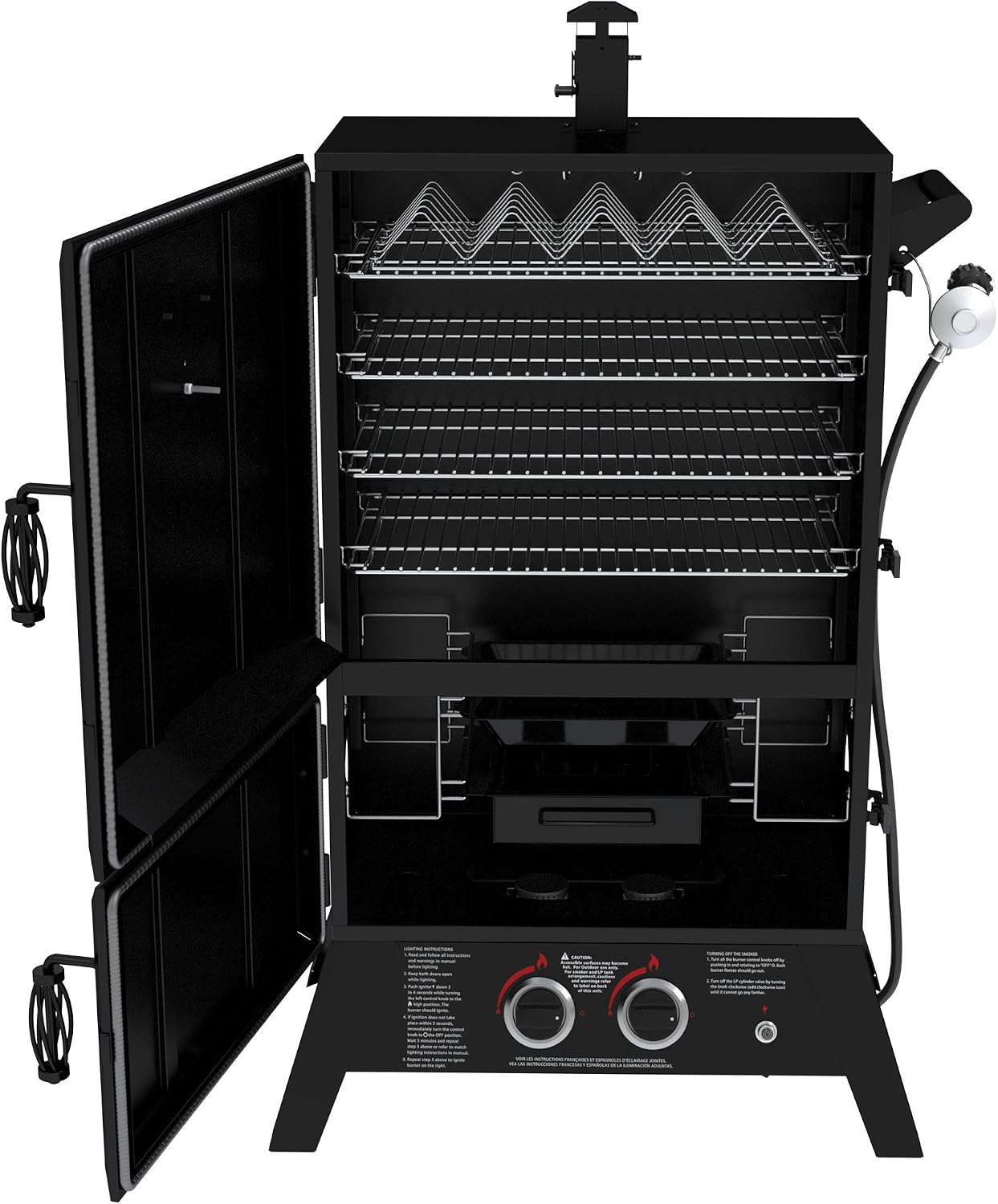 Dyna-Glo DGY784BDP 36" Vertical LP Gas Smoker, Black powder coat