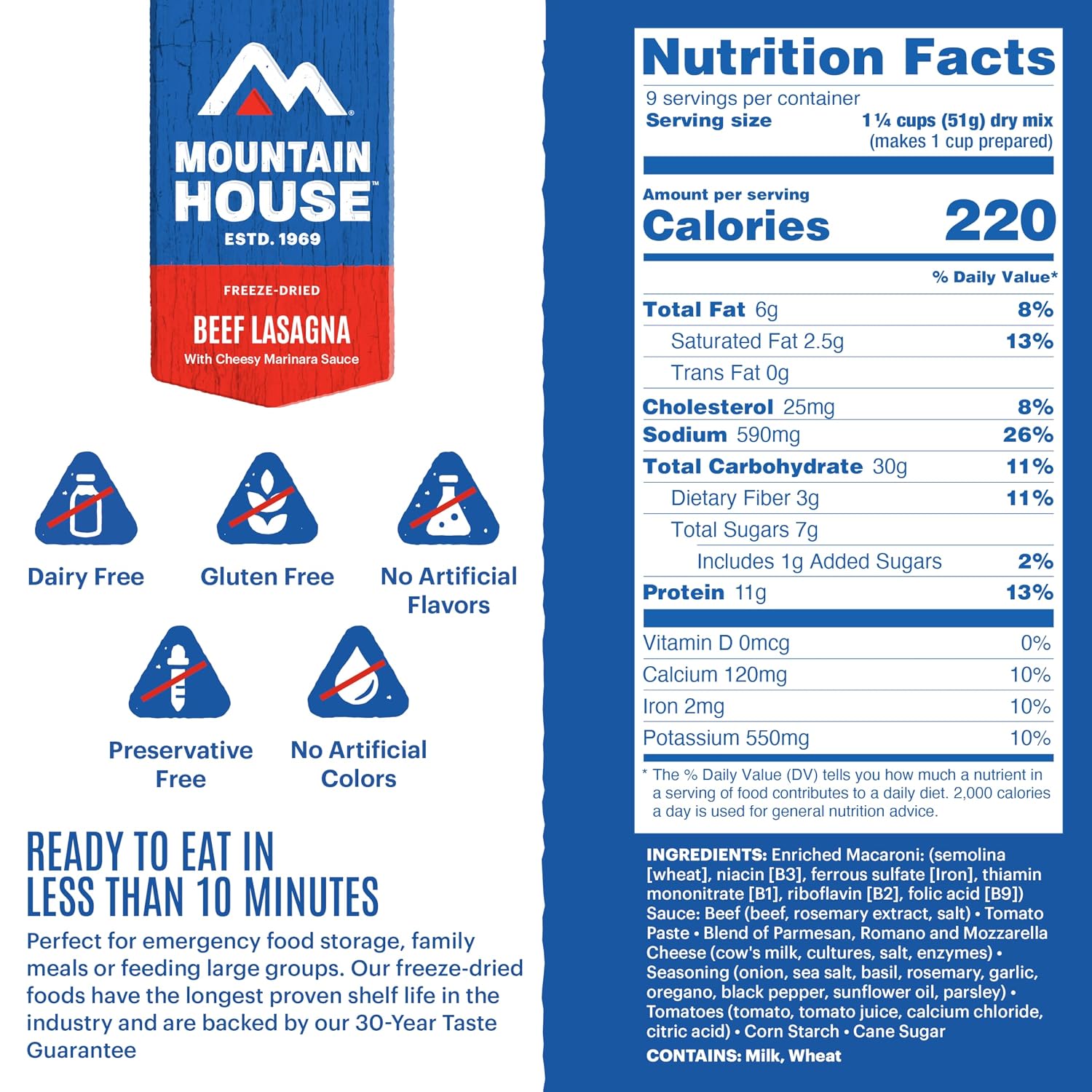 Mountain House Diced Beef | Freeze Dried Survival & Emergency Food | #10 Can | Gluten-Free, 30122