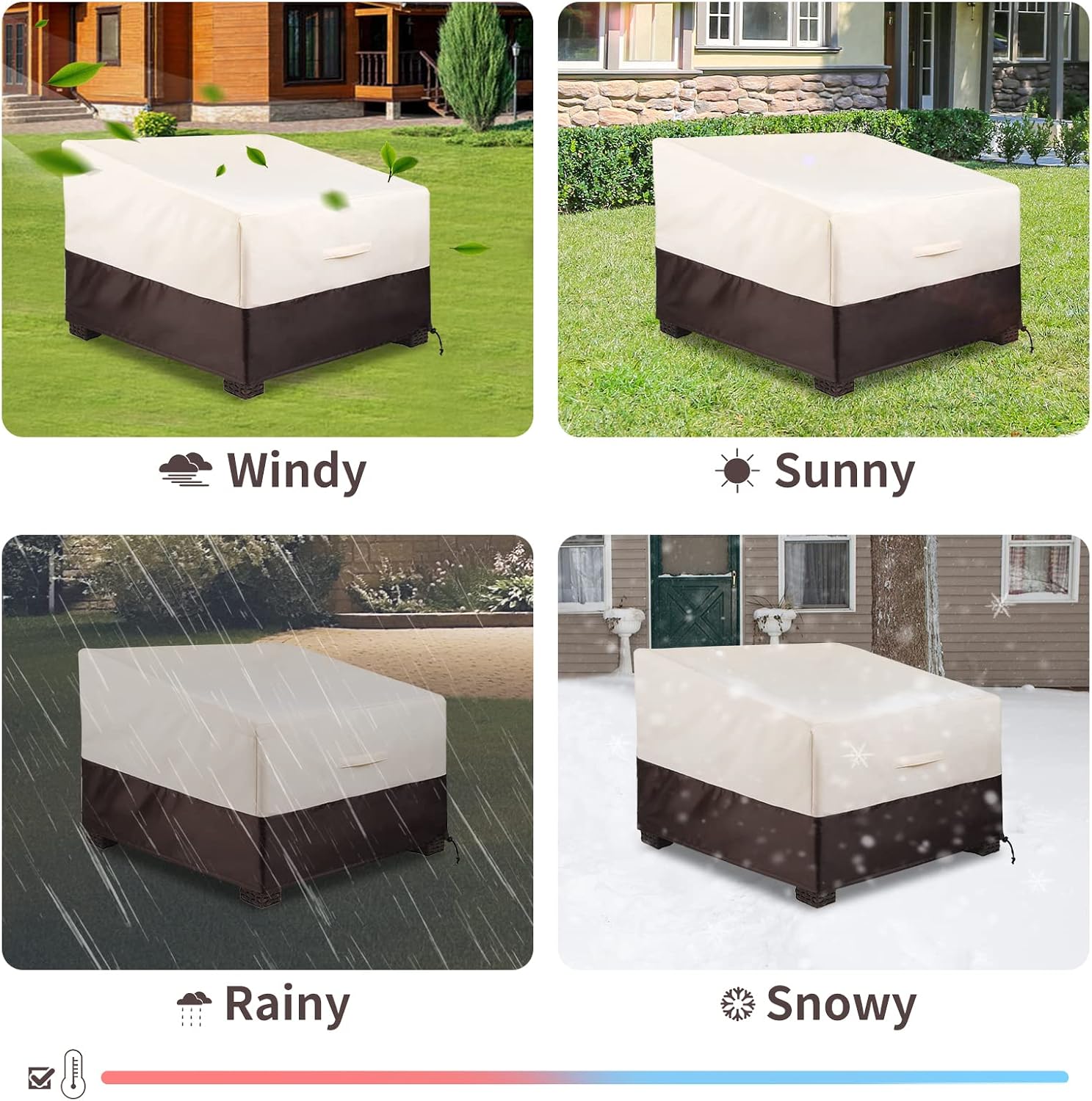 ALSTER Outdoor Chair Covers, Patio Chair Covers (35" L x 40" W x 33" H), Durable and Waterproof Outdoor Furniture Covers for Lounge Deep Seat