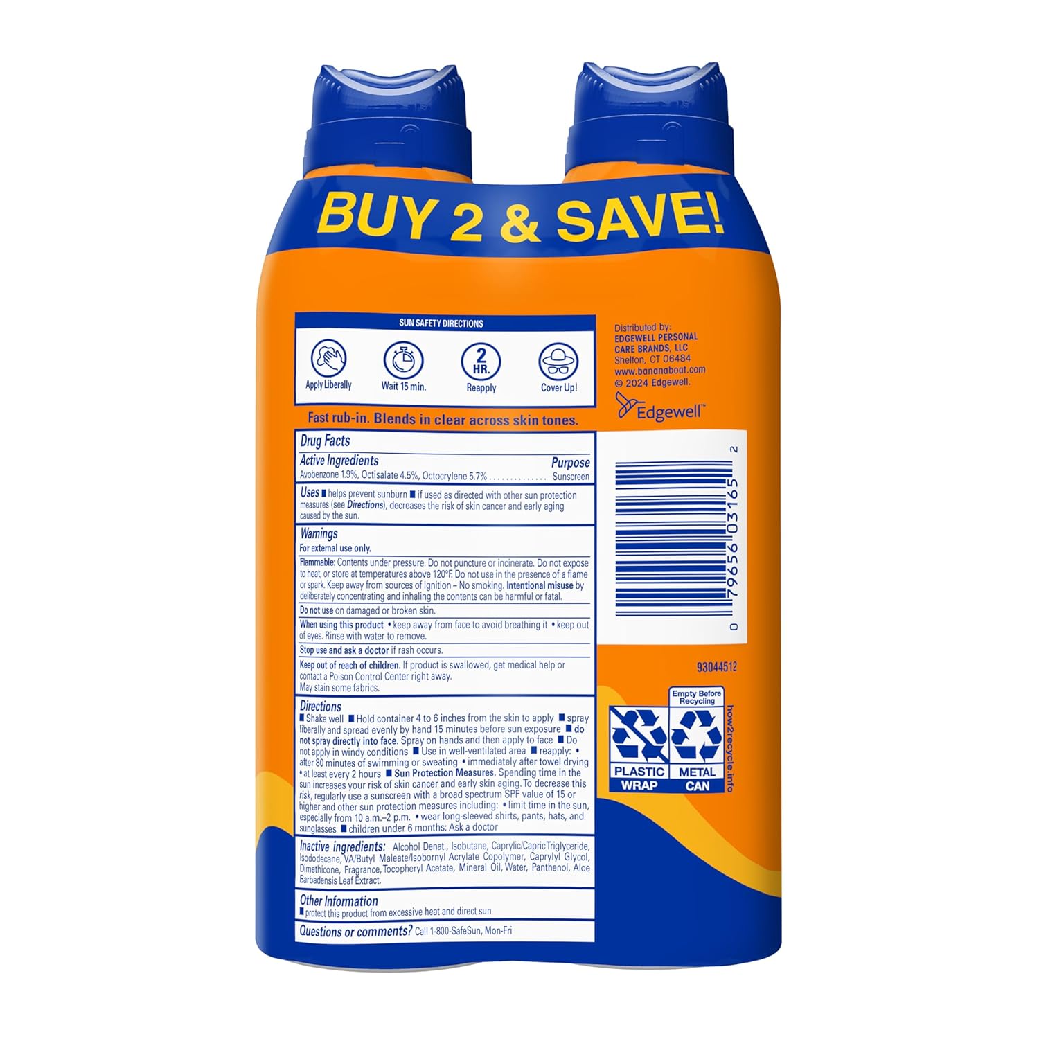 Banana Boat Sport SPF 100 Sunscreen Spray, 6 oz