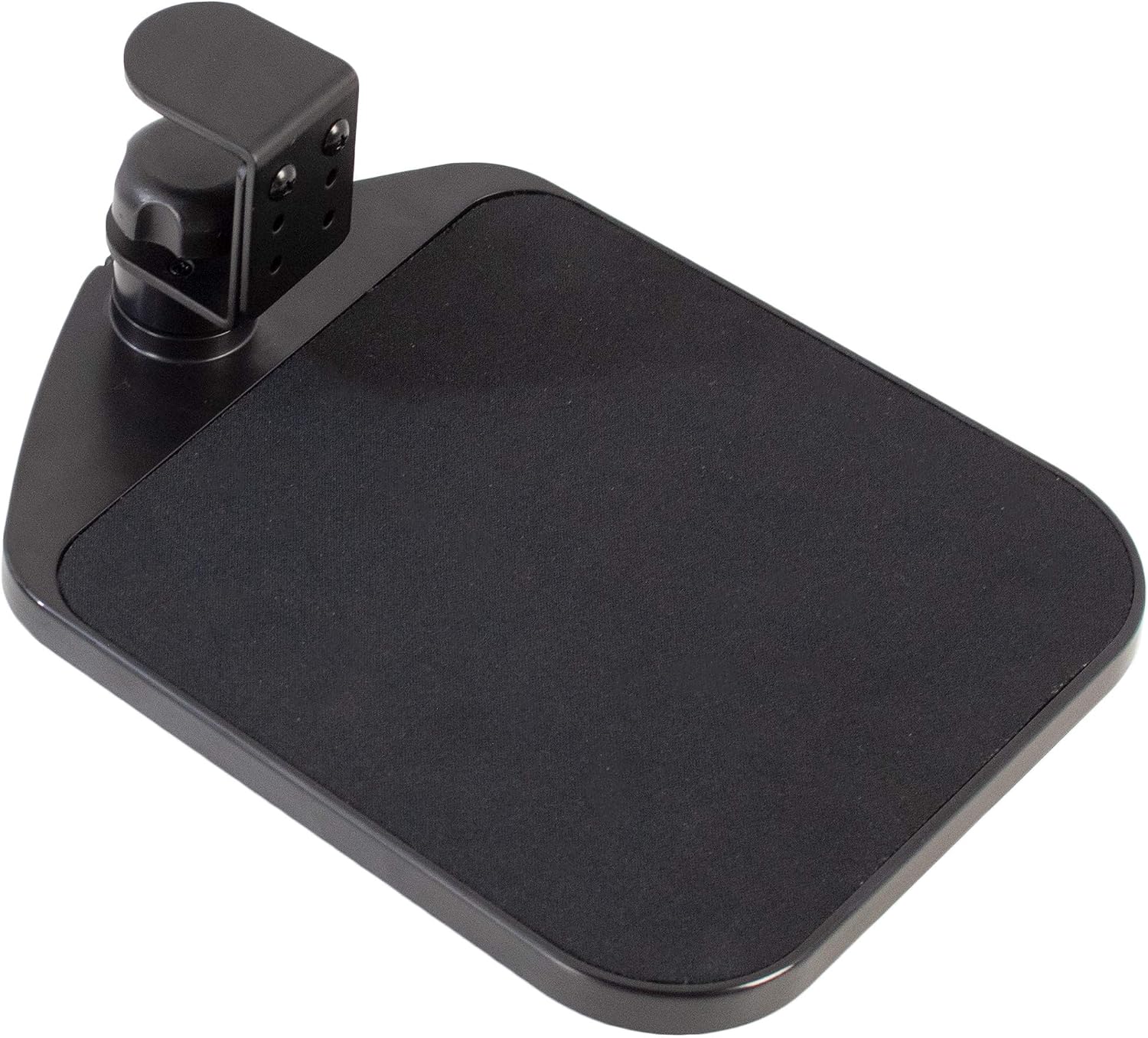 VIVO Black Clamp-on Mouse Pad Holder Platform, MOUNT-MS01A | Adjustable Under Desk 360° Rotating Tray Rest Extension Attachment