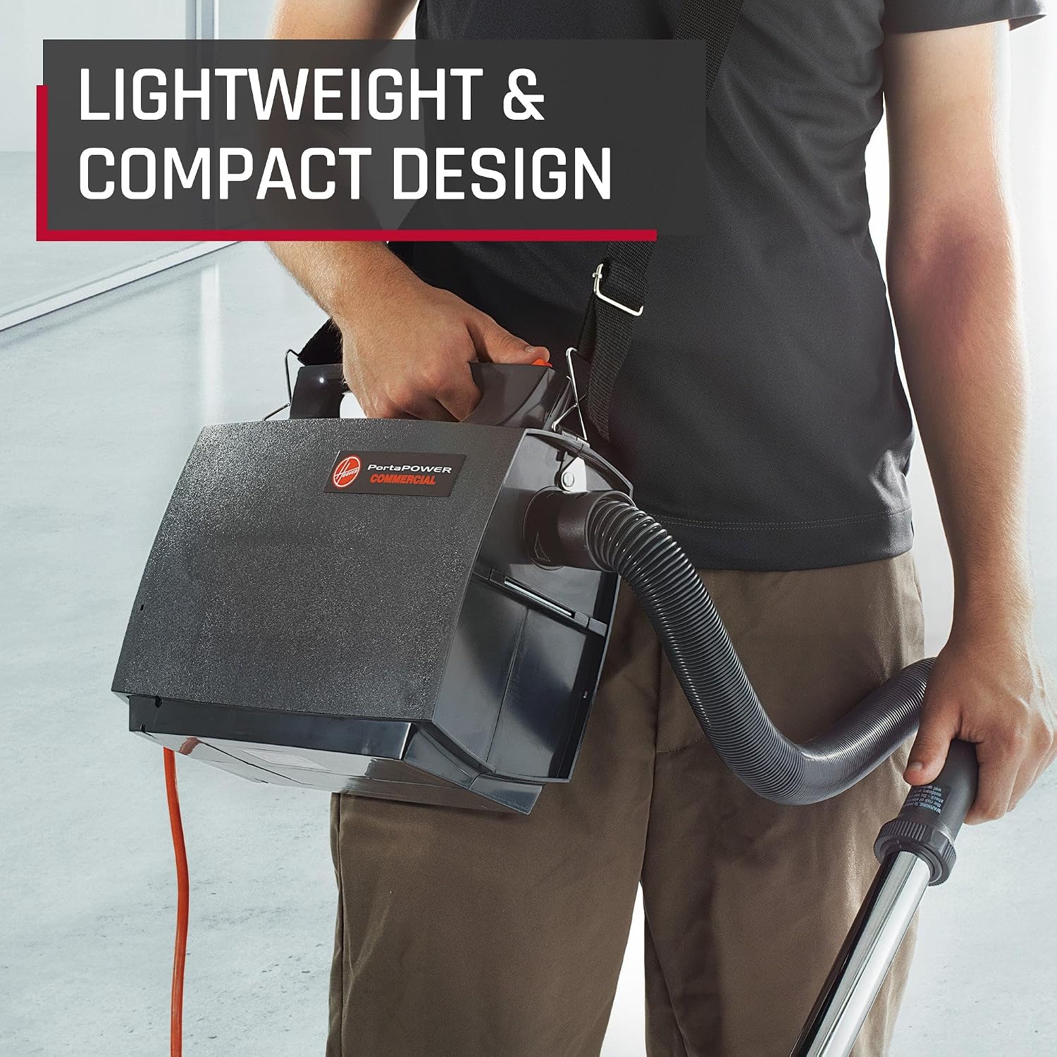 Hoover Commercial PortaPower Lightweight Canister Vacuum Cleaner | Bagged Canister Vac with Attachments, 2-in-1 Vac and Blower