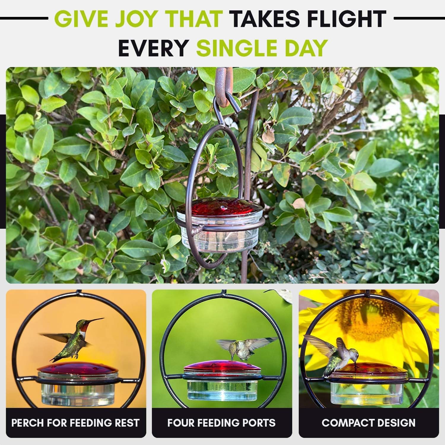 Mosaic Birds Hummble Slim Hummingbird Feeder, M045-301, 3.4 Ounce Capacity, Clear, 1 Piece