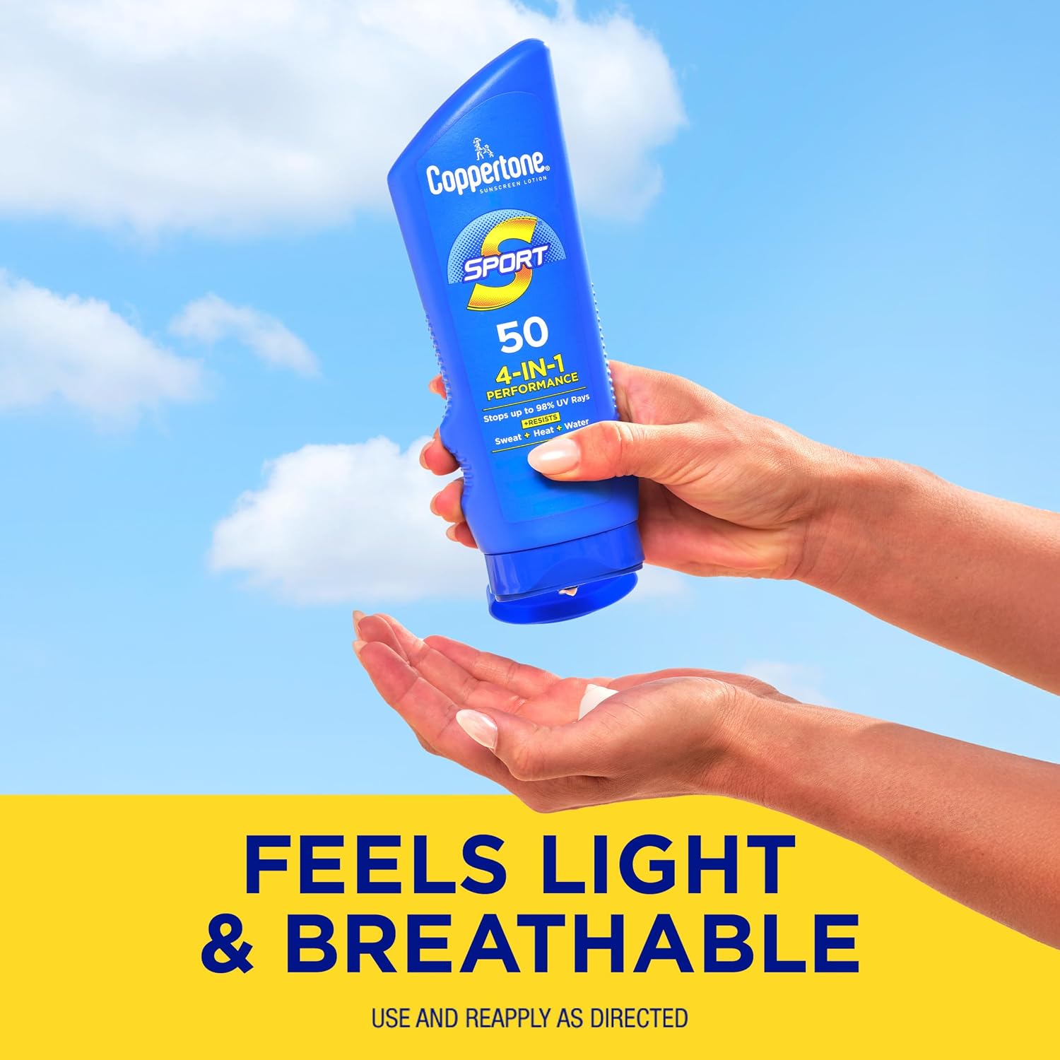 Coppertone SPORT Sunscreen Lotion SPF 30, 7 FL OZ | Sunscreen Lotion with Vitamin E, Sweat, Heat and Water Resistant, PABA, Oxybenzone, Octinoxate, Paraben and Dye Free