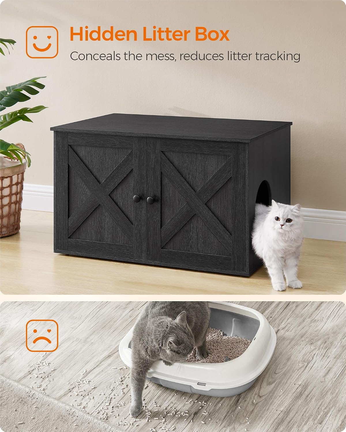 Feandrea Cat Litter Box Enclosure, End Table, 31.5 x 20.9 x 19.7 Inches