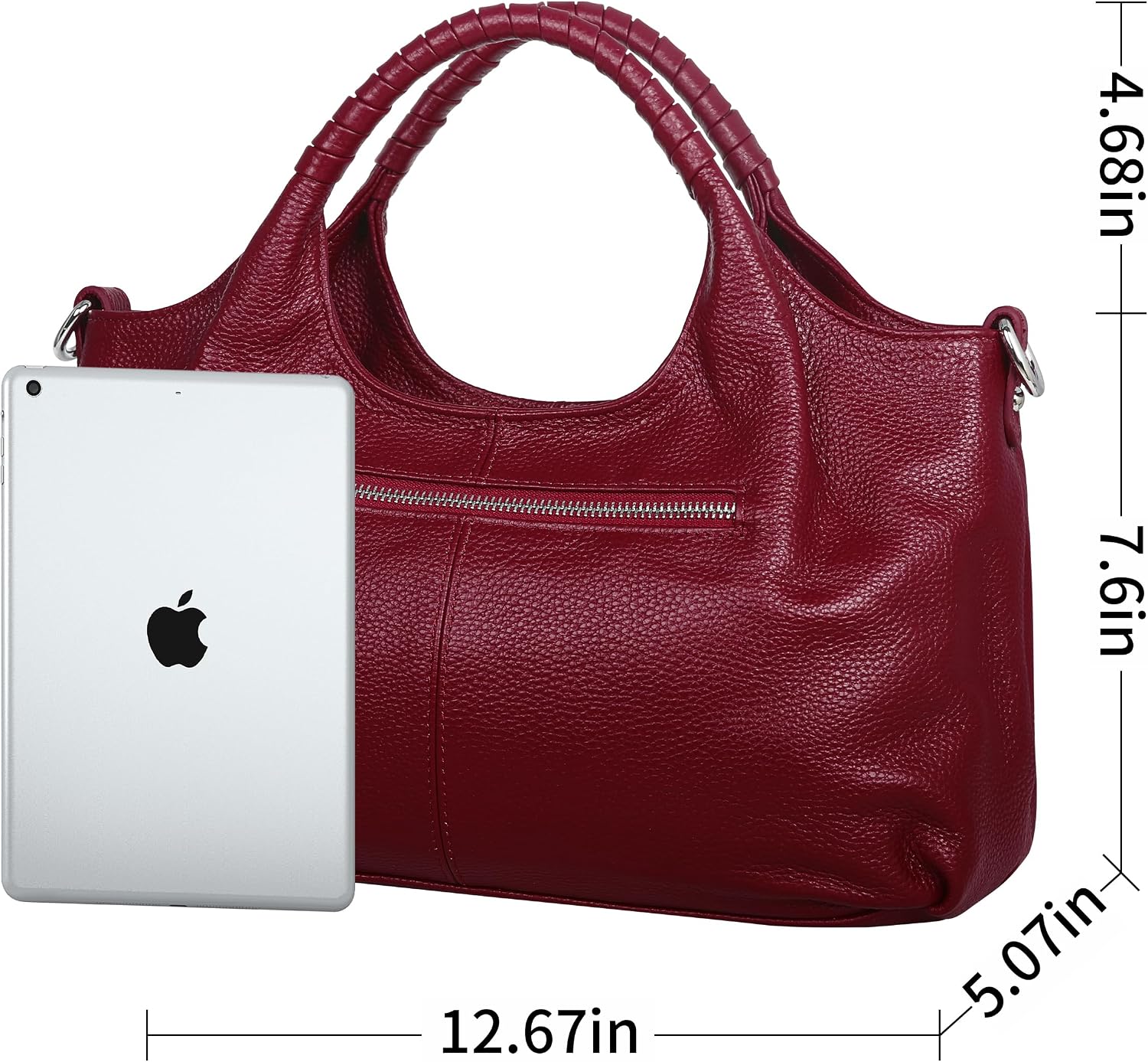Iswee Leather Satchel Women Purse and Handbag Crossbody Shoulder Bag Hobo | Genuine Cowhide Leather Tote Top Handle Bag Soft & Durable Medium Size Bags with Detachable Multiple Pocketbooks Trendy