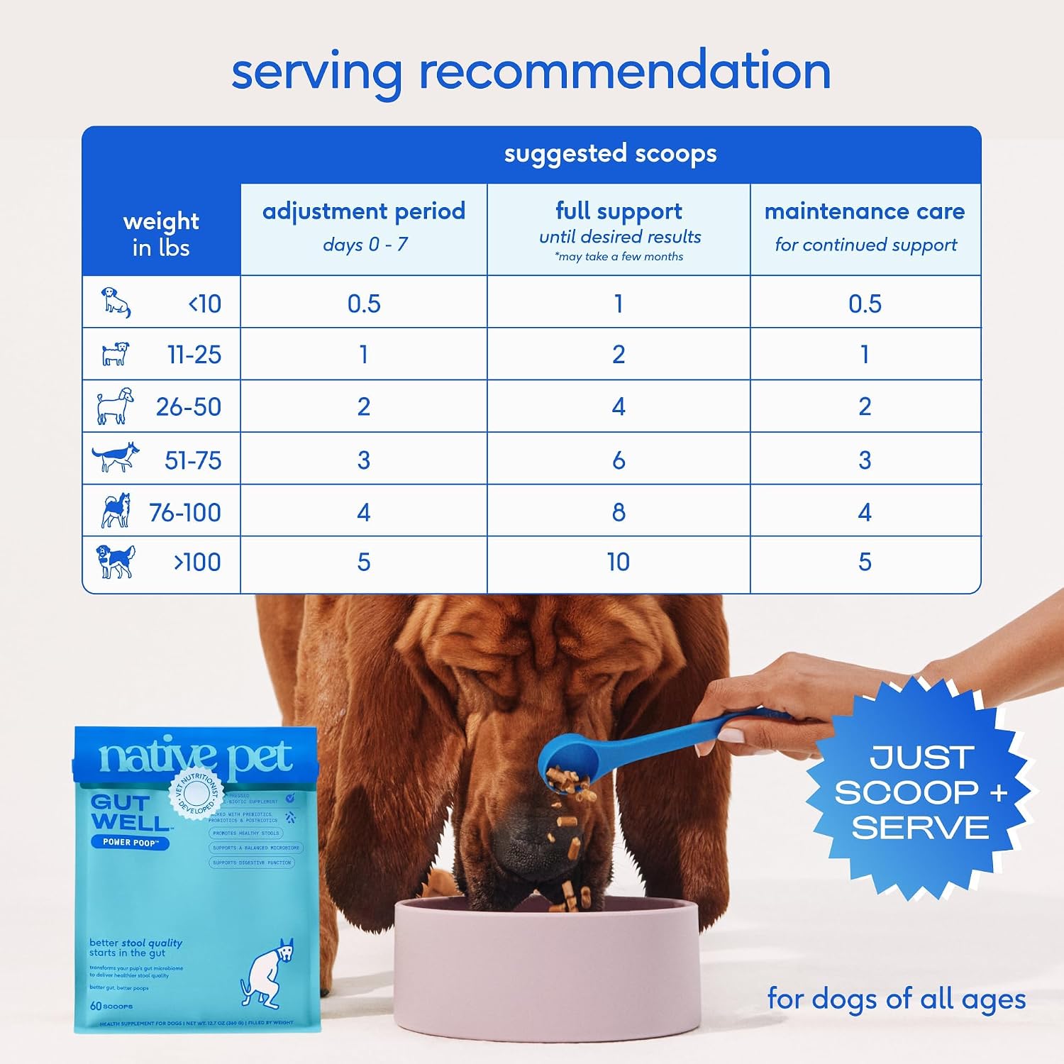 Native Pet Probiotics for Dogs – Dog Probiotic Powder for Gut & Digestive Health, Vet-Formulated 6B CFUs Dog-Specific Probiotic Strains