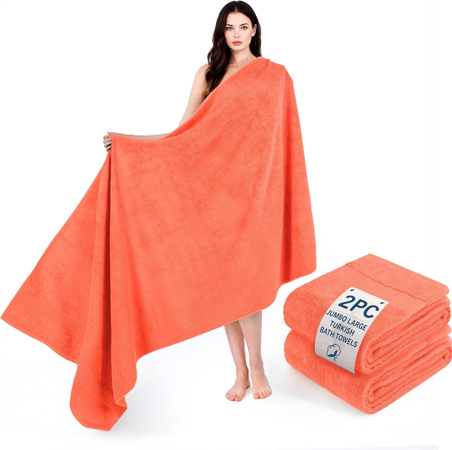 Cotton Paradise Towel Set of 6, 2 Bath Towels, 2 Hand Towels and 2 Washcloths Towels for Bathroom Sets, Smoke Gray