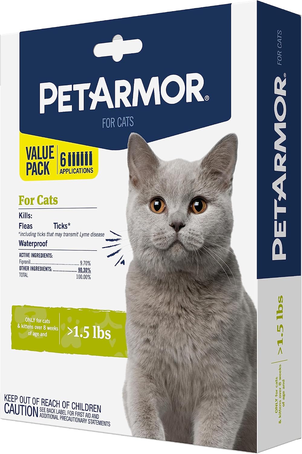 PetArmor for Cats, Flea & Tick Treatment for Cats (Over 1.5 Pounds), Includes 3 Month Supply of Topical Flea Treatments