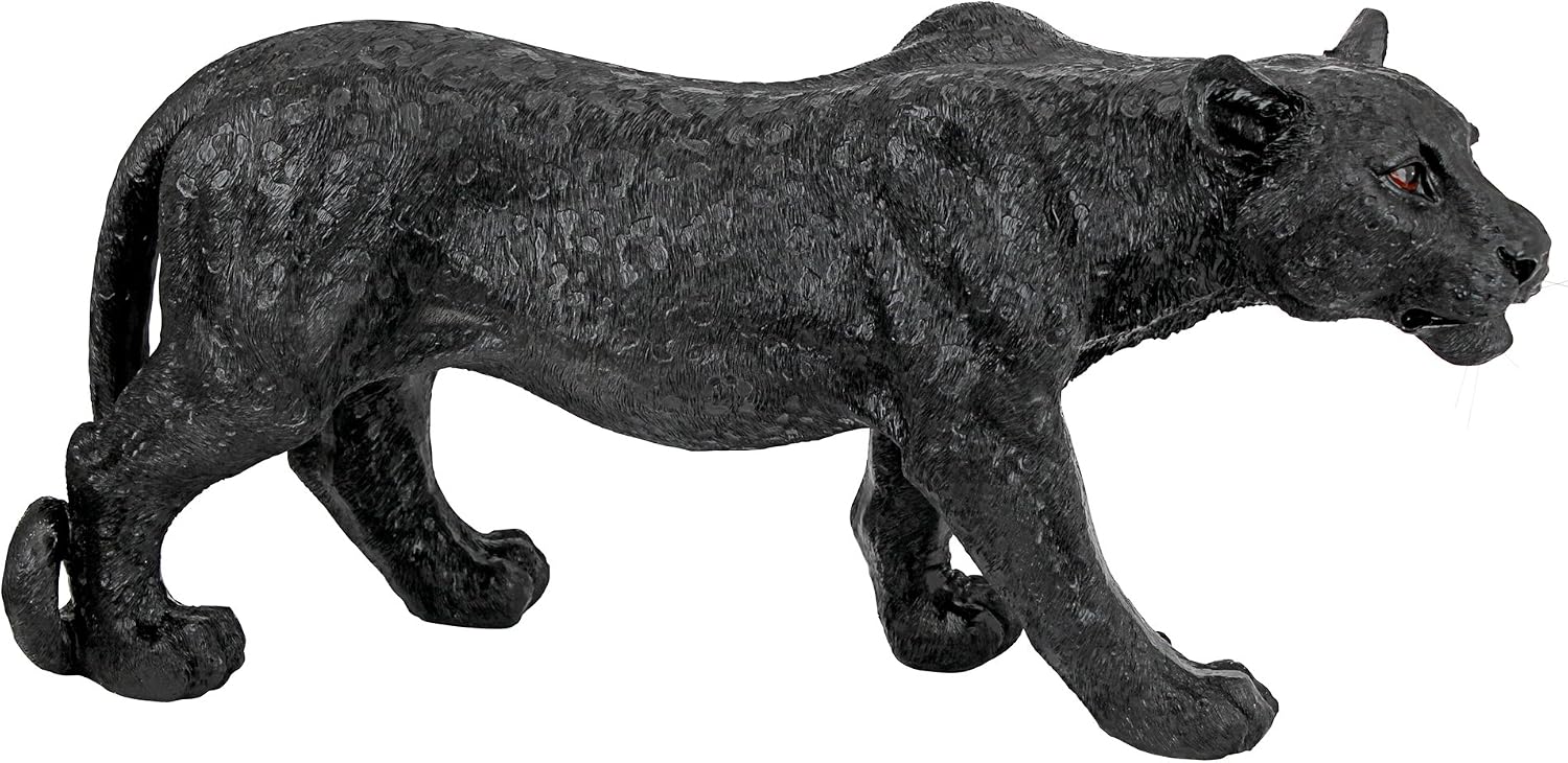 Design Toscano Shadowed Predator Black Panther Garden Statue, Medium 26 Inch, Polyresin, Black