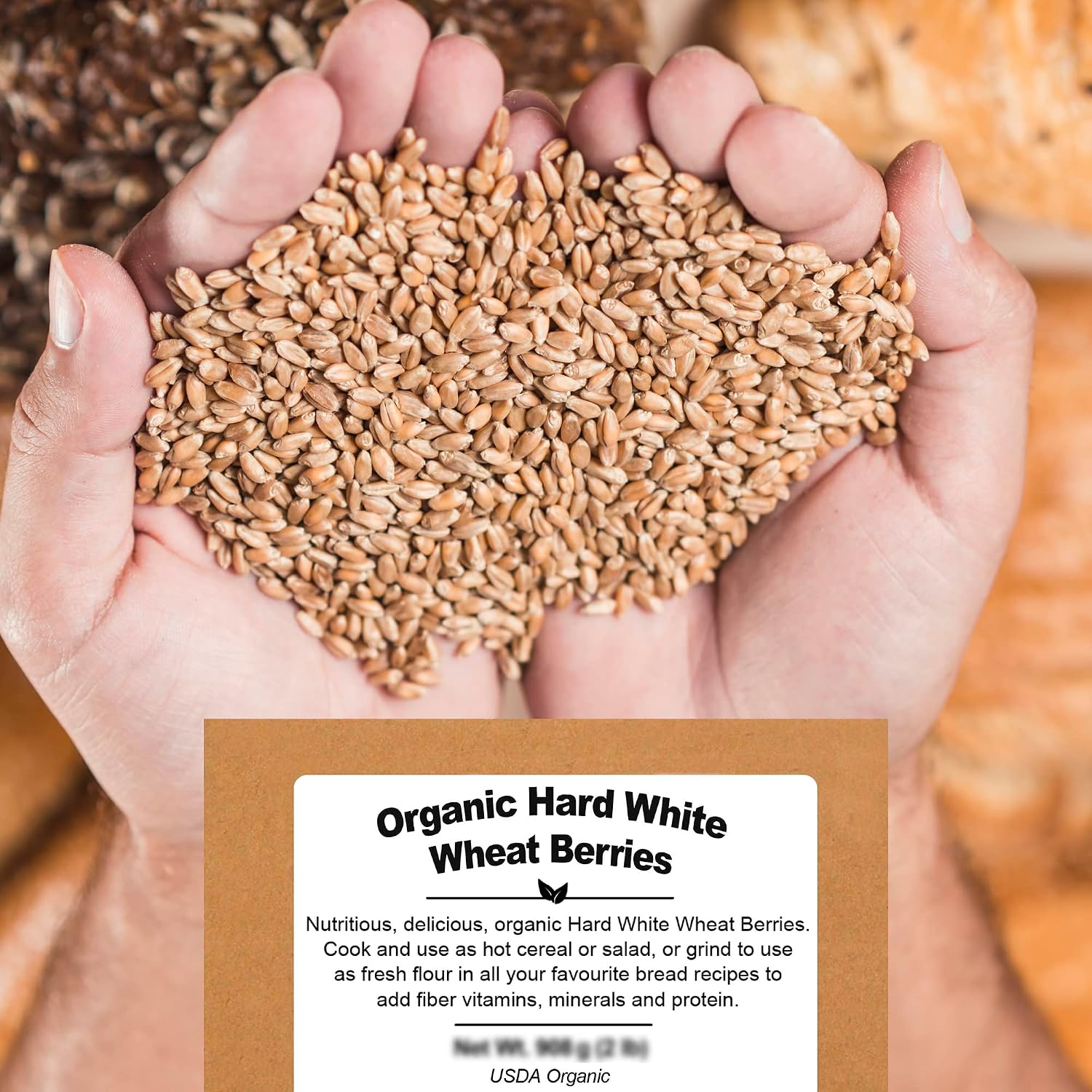 Organic Soft White Wheat Berries 5.8lb - Healthy Whole Grains Bulk | Ideal for Feeder Oats, Flour, Bread, Soup - High in Protein & Fiber - USA Grown | USDA Certified | Vegan | Non-GMO