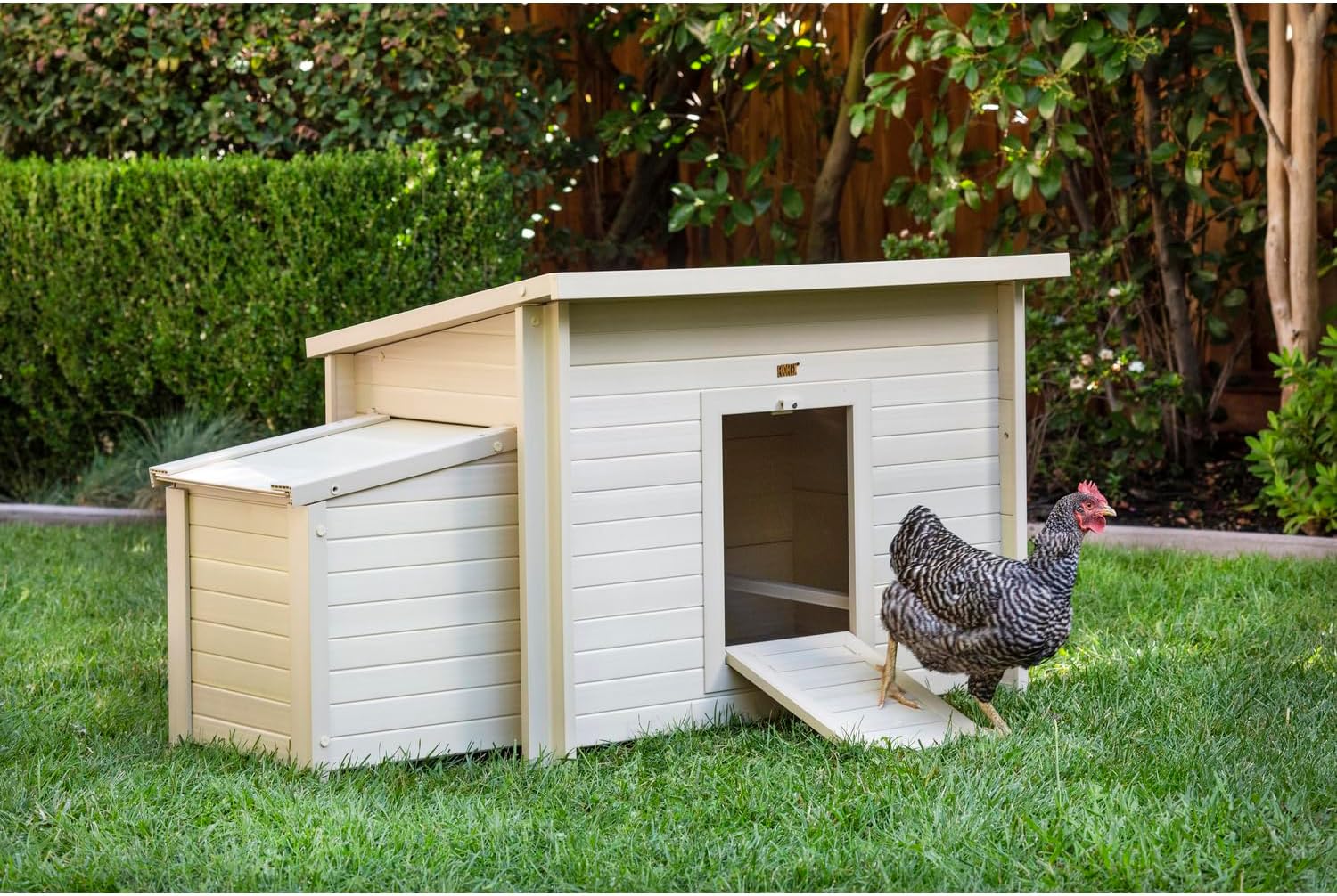 New Age Pet ECOFLEX Fontana Chicken Coop, Urban Barn for 2 to 3 Chickens, Easy Assembly, Eco Friendly & Durable, Tan