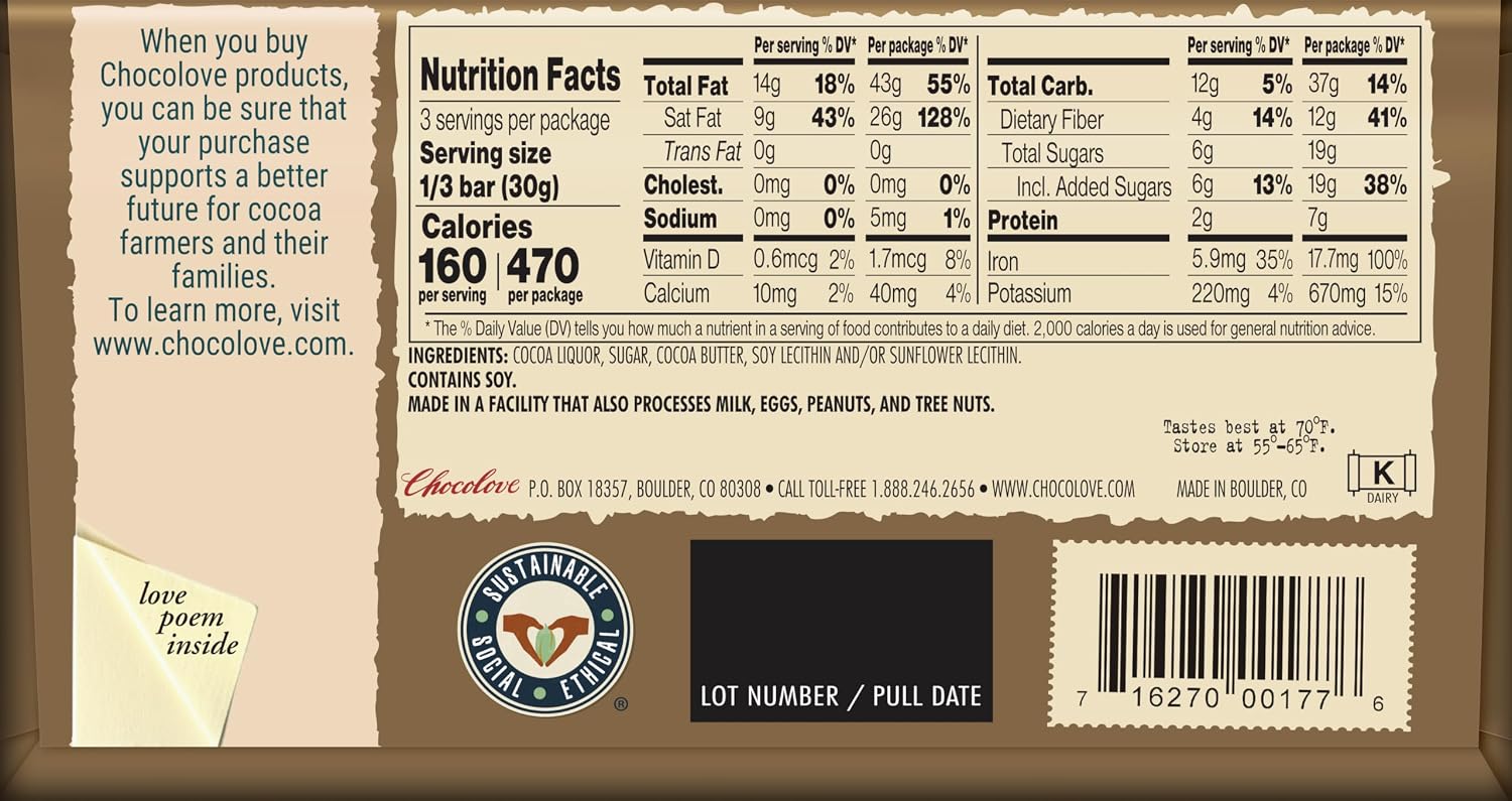 Chocolove - Extra Strong Dark Chocolate Bar - 3.2 oz.