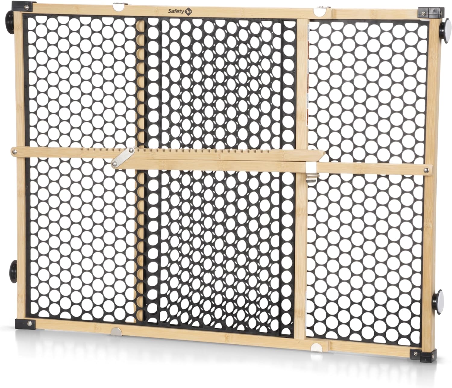 Safety 1st Bamboo Baby Gate for Doorways, No Drill Easy Install, Dog Gates, Fits 28"-42", 24" High, Bamboo and Black