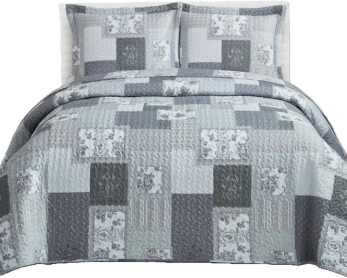 Royal Hotel Ayat Birds Oversized Coverlet Set Queen Size – Luxury Queen Quilt Bedspread, All Season Soft Filled Quilts