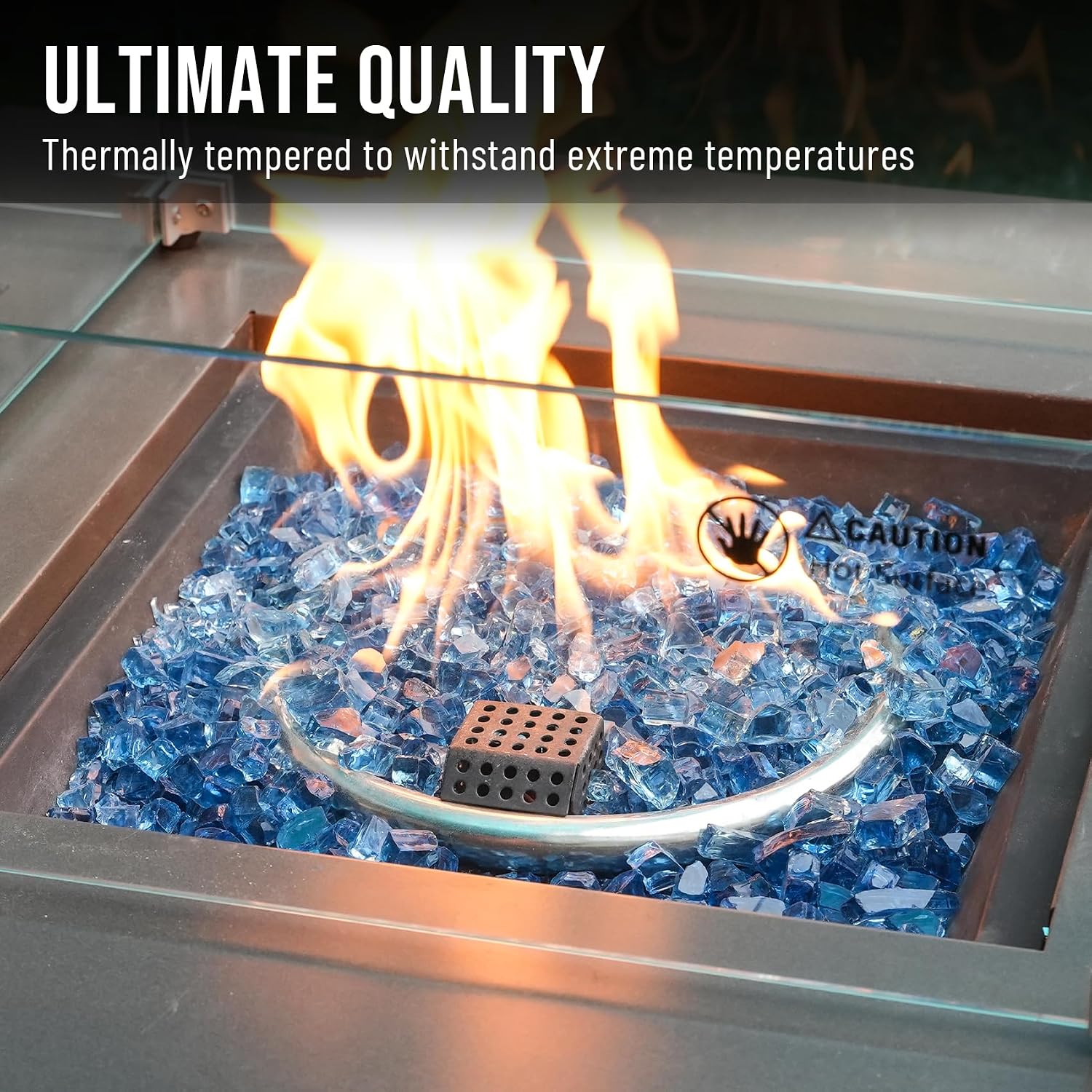 Skyflame 1/4" Pacific Blue Regular Fire Glass for Fire Pit Fireplace