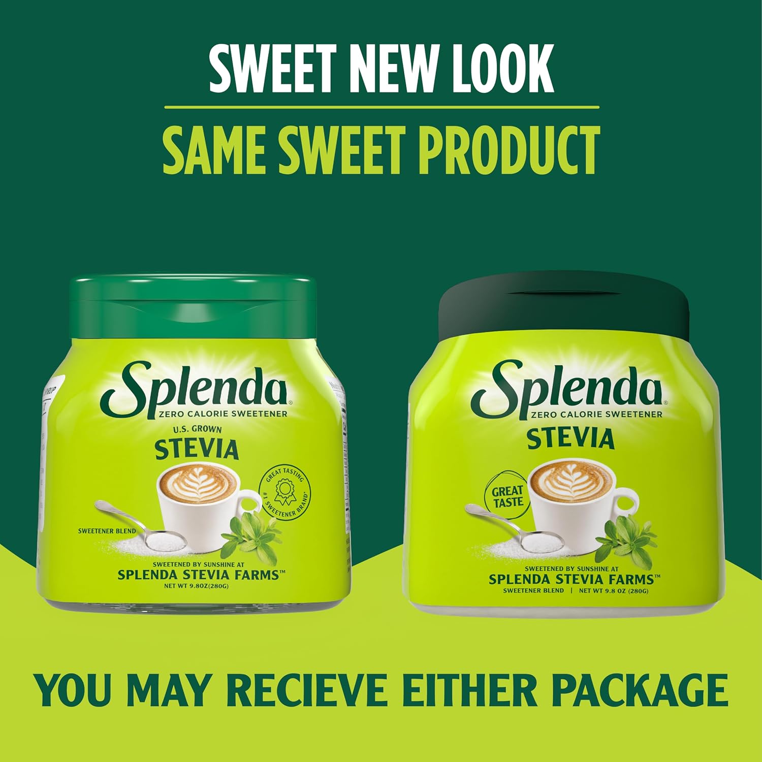 SPLENDA Stevia Zero Calorie Sweetener, Plant Based Sugar Substitute Granulated Powder, 19 oz Jar