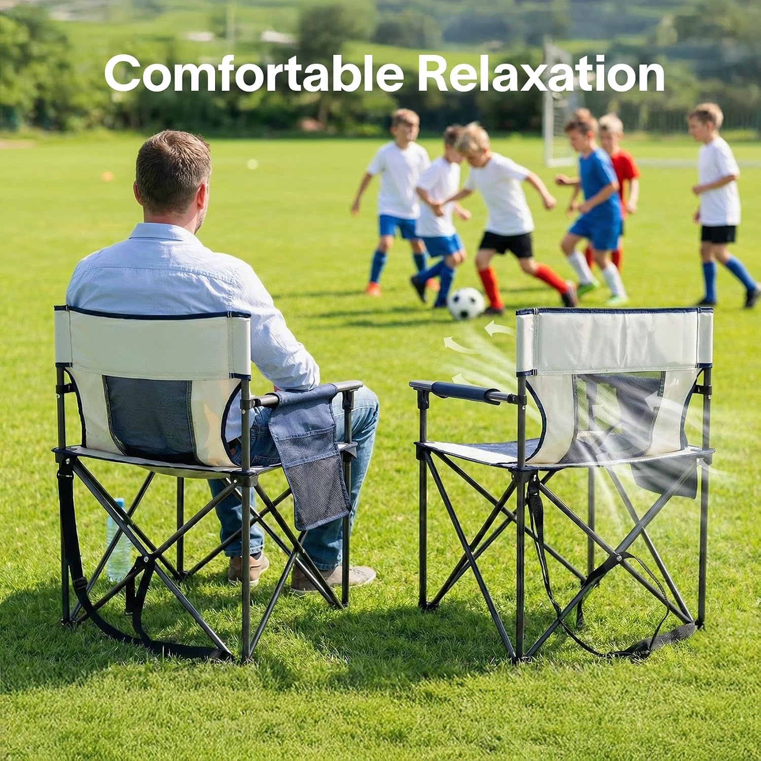 Alvantor® Camping Chair, Full Mesh Folding Beach Chair Breathable High Back Portable Lawn Chair for Outdoor, Armrest, Cup Holder, Easy Use Seat for Travel, Fishing, Pinic, Sports Event, 24"x31"x38"