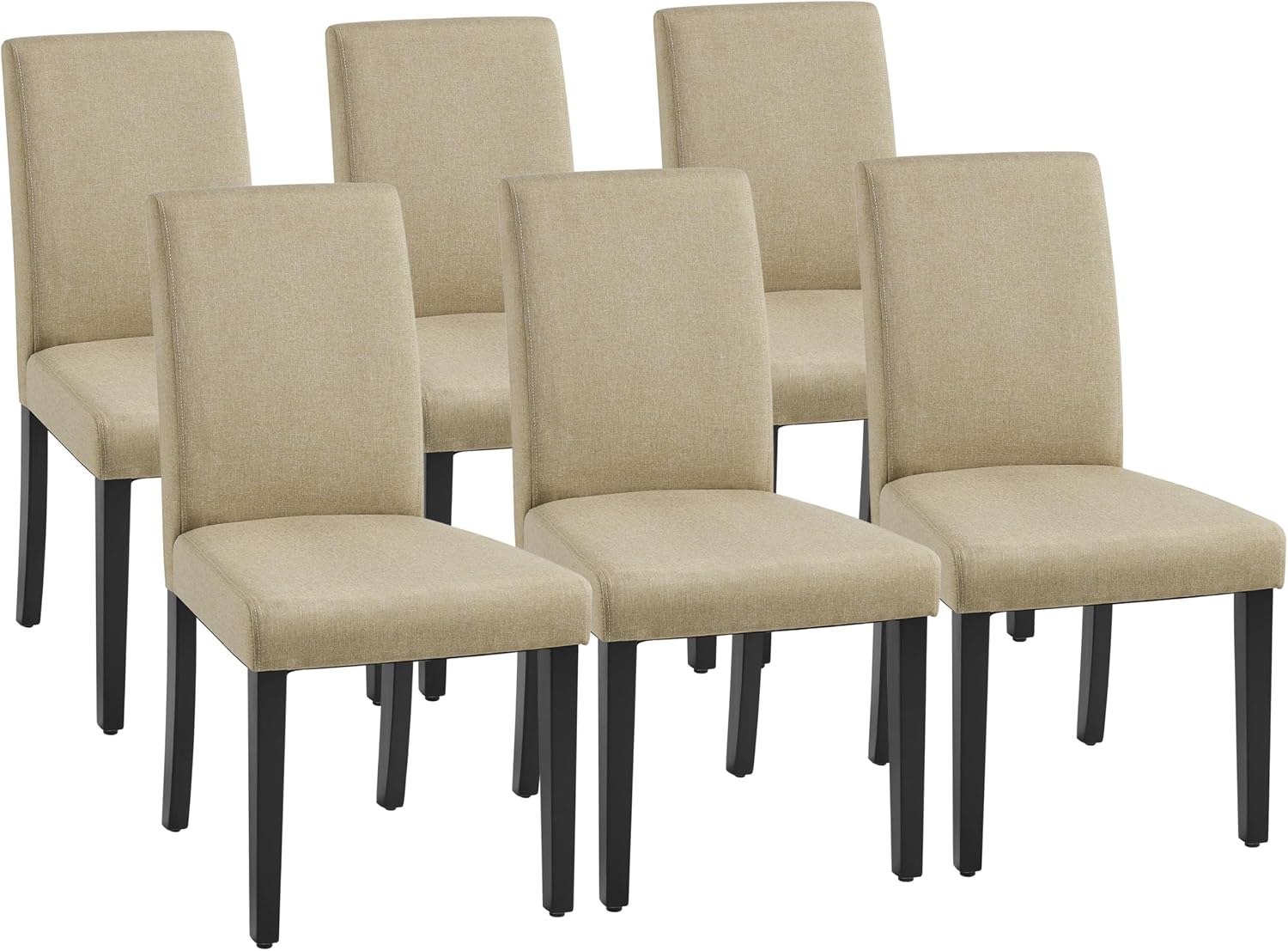 Yaheetech Dining Chairs Set of 4 Upholstered Kitchen Chairs Black