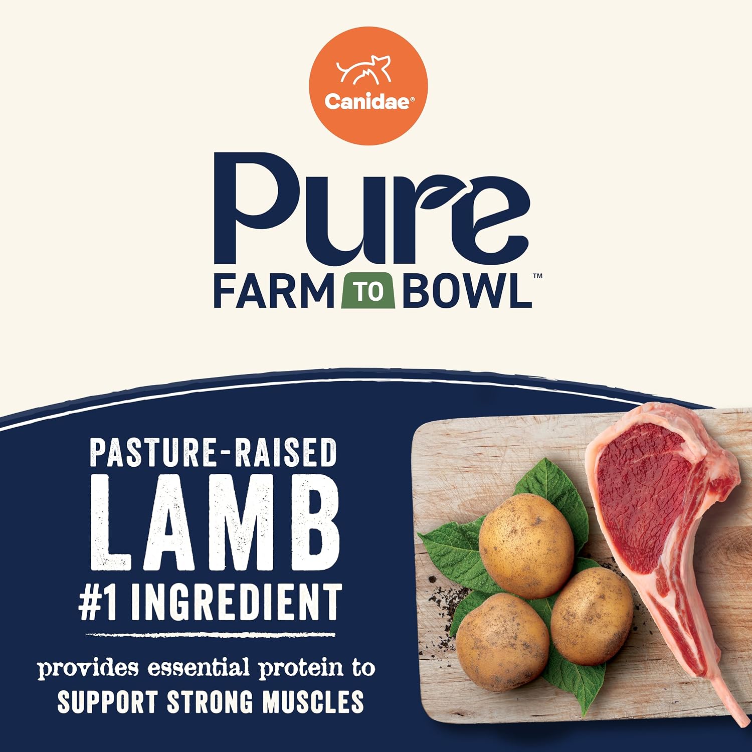 Canidae Pure Farm to Bowl Dry Dog Food - Balanced Nutrition for Adult Dogs - Limited Ingredient Formula - Grain, Wheat & Soy-Free - 22 lb - Wild-Caught Salmon & Sweet Potato Recipe