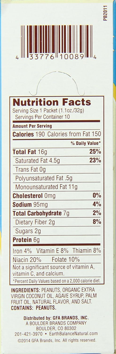 Earth Balance Creamy Peanut Butter and Flaxseed Spread, 16 oz.