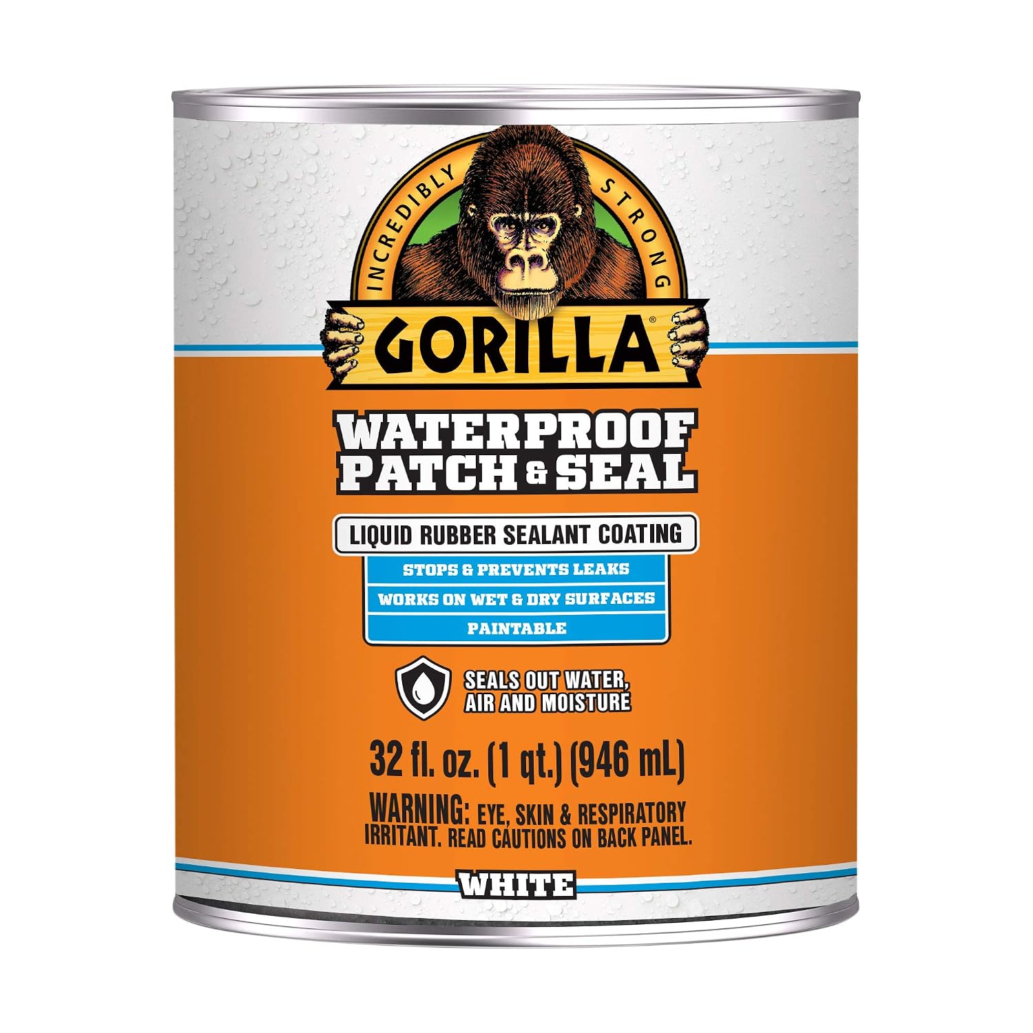 Gorilla Patch & Seal Liquid Rubber Waterproof Sealant, Black, 32 oz