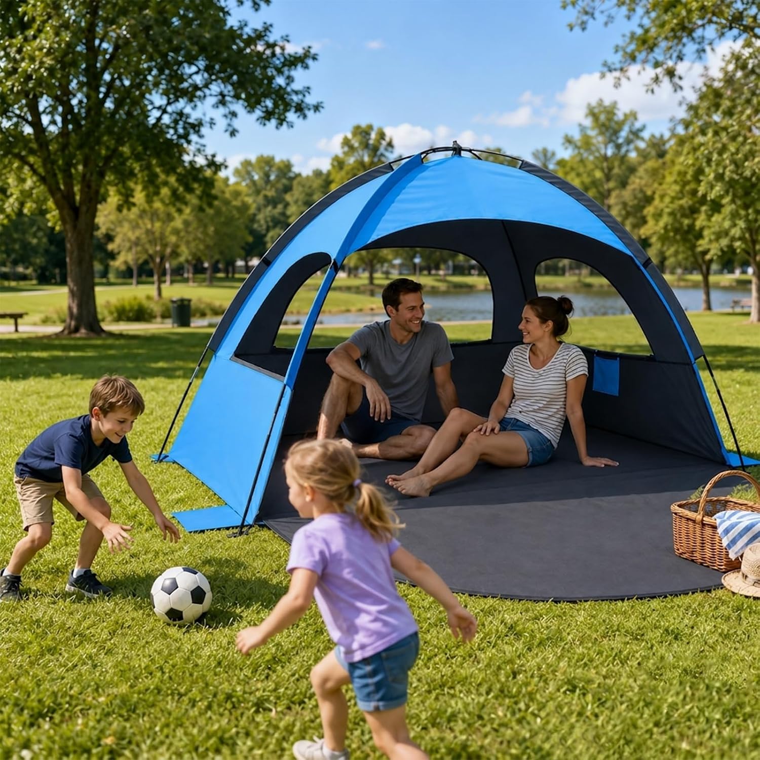 NXONE Beach Tent Sun Shelter, UPF 50+ UV Protection, Easy Setup