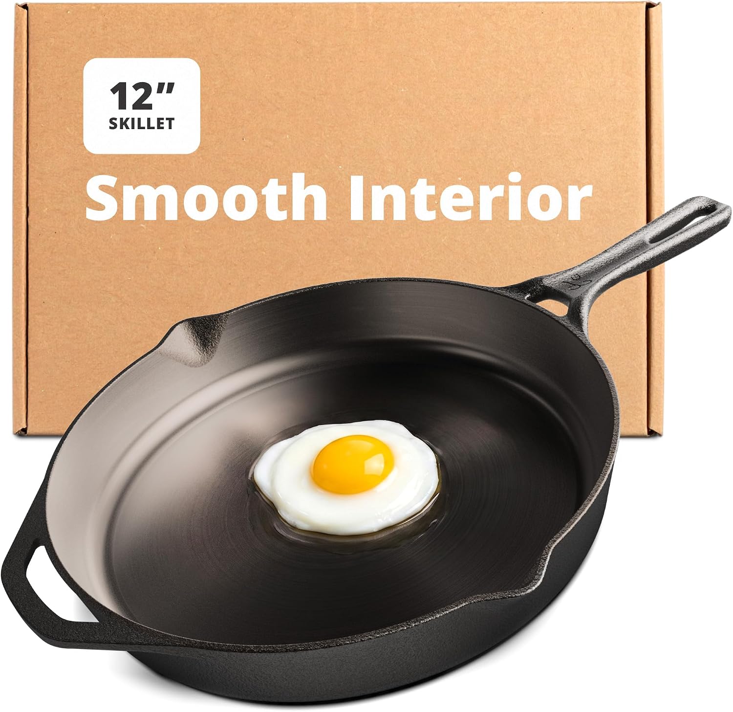Greater Goods 10" Cast Iron Skillet, Smooth Surface, Nonstick-Like Release | Polished & Precision-Milled, 100% Organic Flaxseed Oil, No Synthetic Coating, Oven, Grill, Induction Ready, Pre-Seasoned
