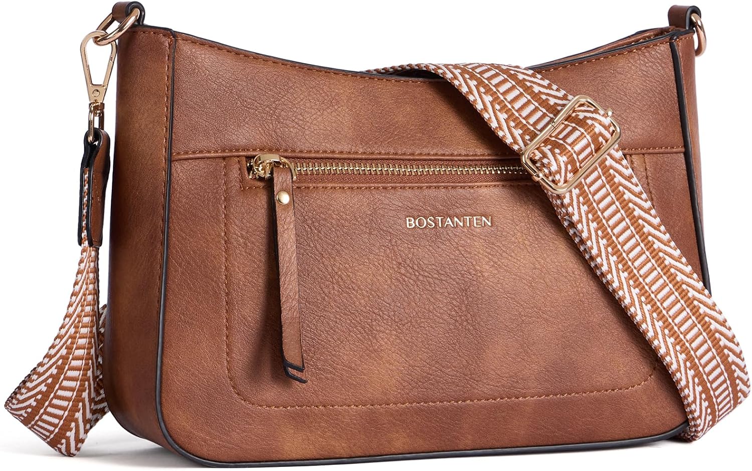 BOSTANTEN Crossbody Purses for Women Medium Shoulder Bag Quilted Handbags with Zipper Pocket