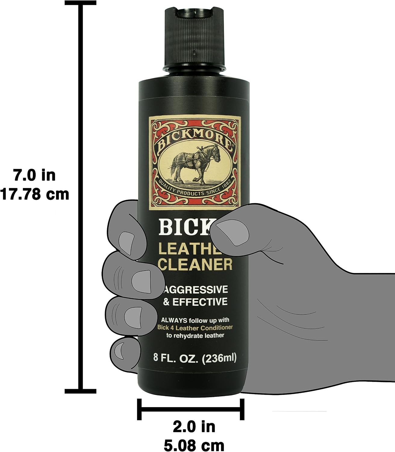 Bickmore Bick 1 Leather Cleaner 8 oz | Cleans dirt, oil, sweat, salt and water stains from all colored, white and black leather.