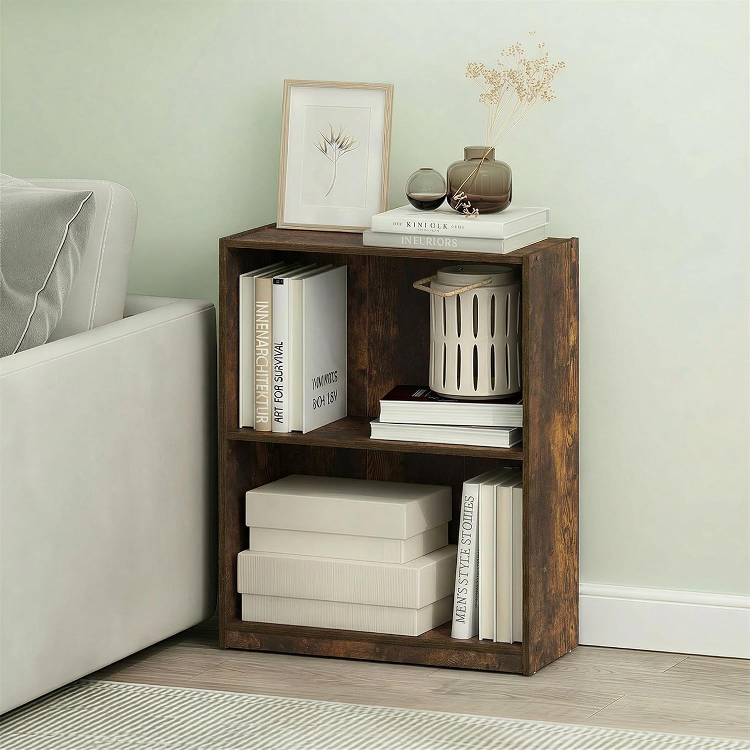 Furinno Jaya Book Shelf, 3-Tier Bookshelf, Bookcase with Adjustable Shelves, 9.5 x 24.5 x 40.3, for Organization and Storage, for Living Room, Bedroom, Home Office, White