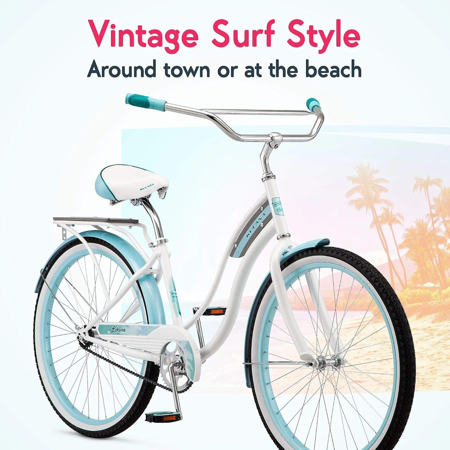 Kulana Lakona Shore, Tide or Wave Cruiser Bike, 20, 24 or 26 Inch Bike for Adults and Youth, 7 or Single Speed Beach Cruiser Bicycle