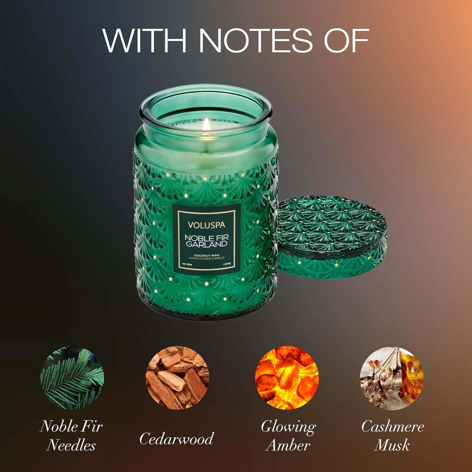 Voluspa French Cade Lavender Large Scented Candle Jar 18 Oz, 100 Hr Burn | Coconut Wax Blend in Decorative Glass, Clean Even Burn, USA Handcrafted Gift for Hosts, Fragrance Lovers & Relaxed Rooms
