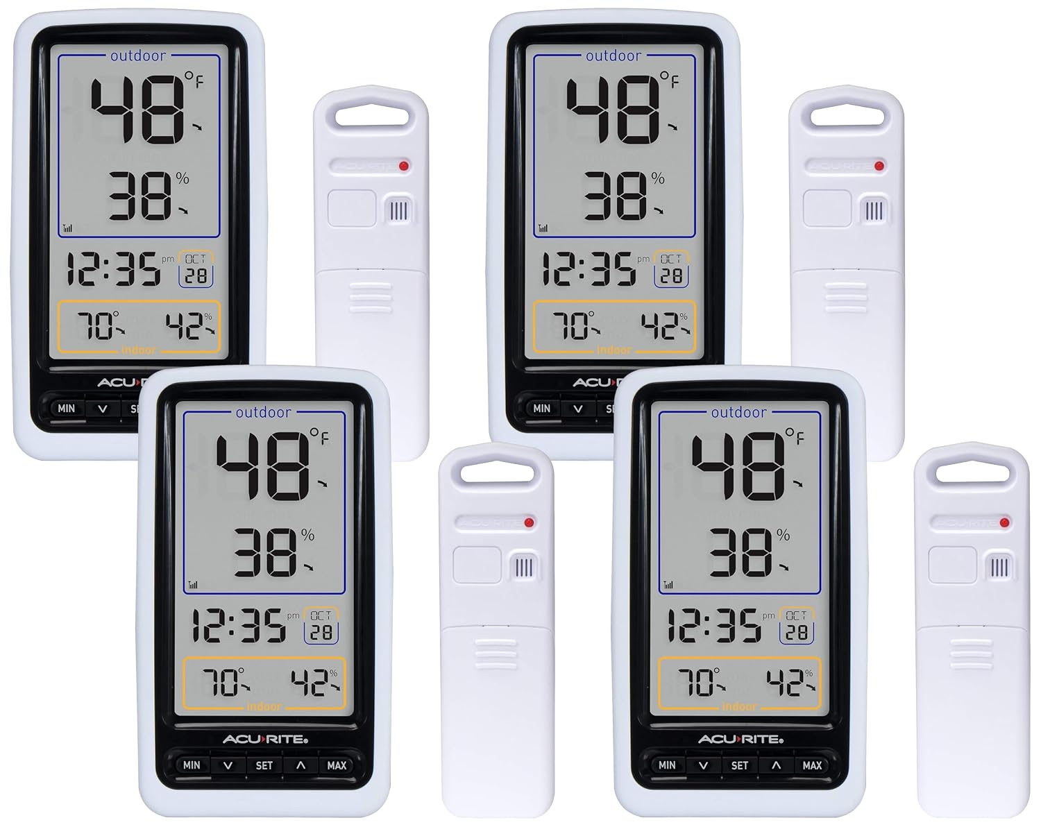 AcuRite Digital Thermometer with Indoor, Outdoor Temperature and Daily High and Lows (00424CA), White