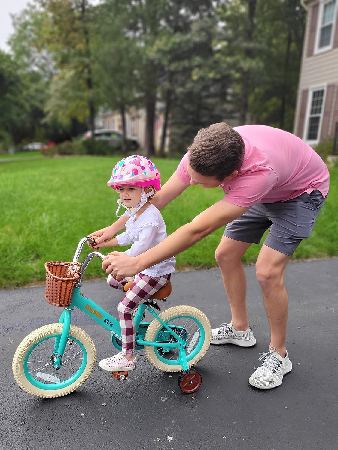 JOYSTAR 12-16" Vintage Kids Bike Ages 2-7Y, Training Wheels/Basket