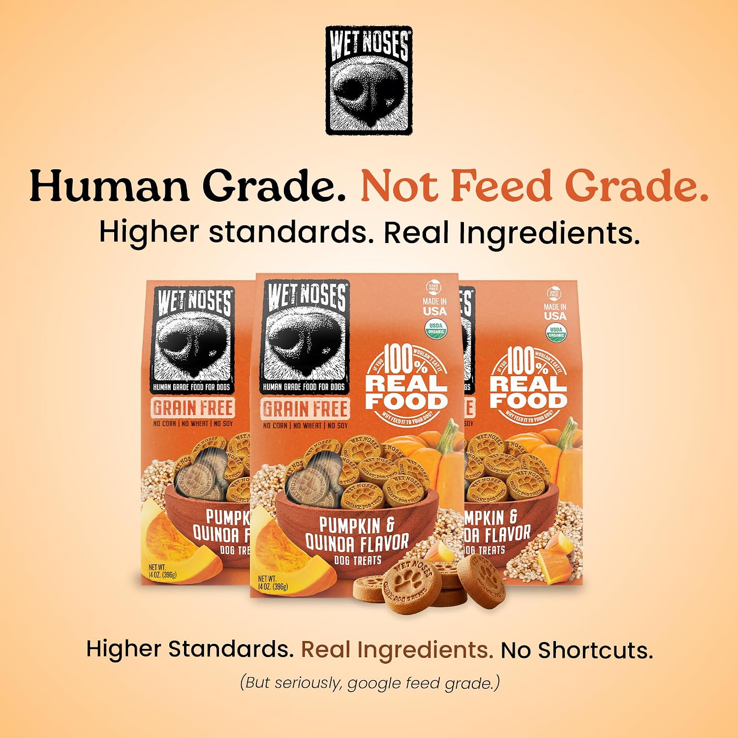 Wet Noses Organic Crunchy Dog Treats – All-Natural, Human-Grade, Non-GMO, Healthy Training & Delicious Snacks for Dogs