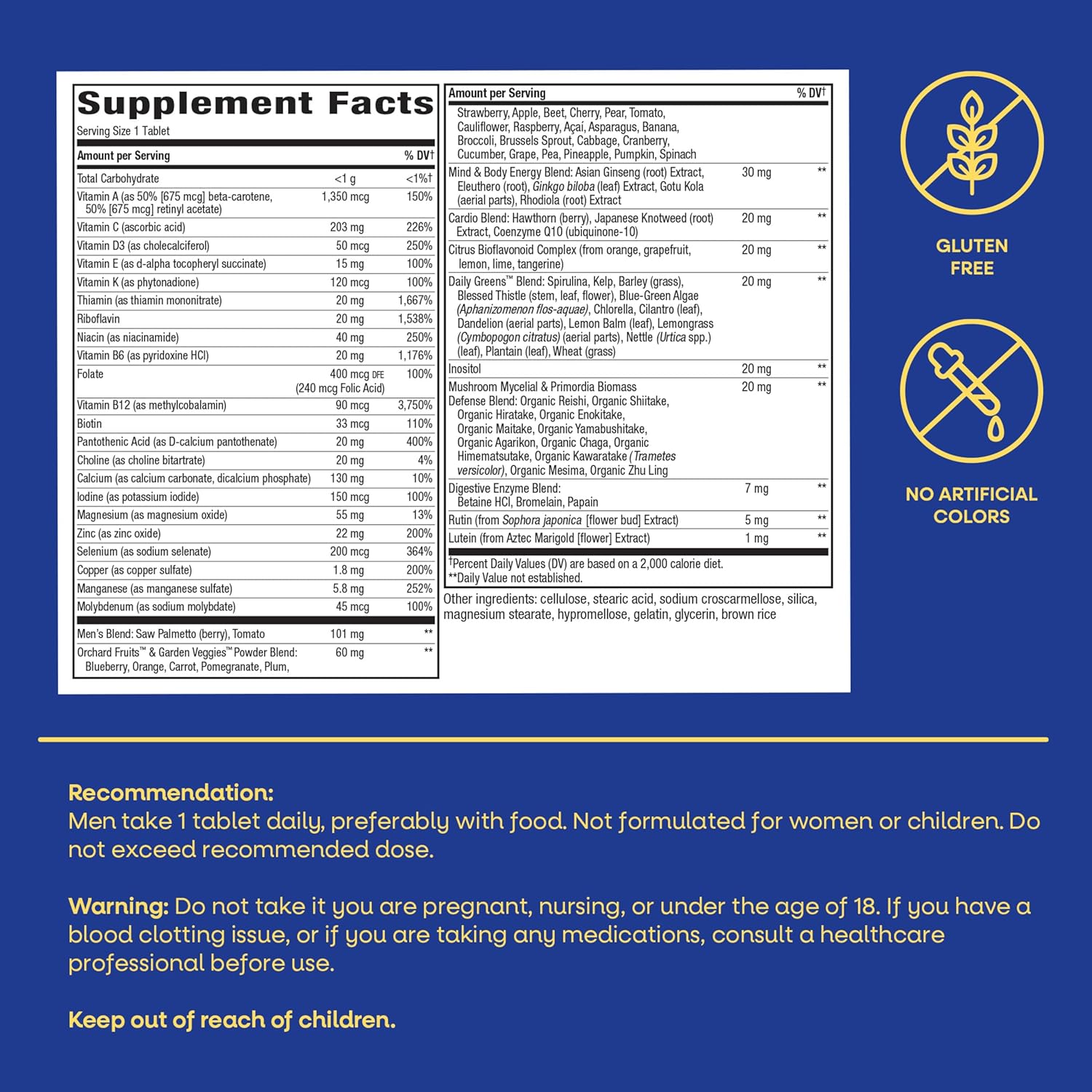 Nature's Way Alive! Men's 50 Plus Ultra Potency Multivitamin, 60 ct
