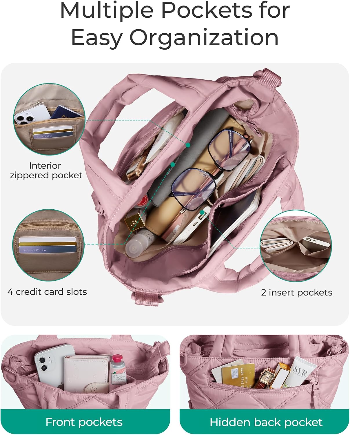BAGSMART Crossbody Bags for Women, Lightweight Purses for Women, Quilted Puffer Tote Handbags for Daily Use,Shop,Travel