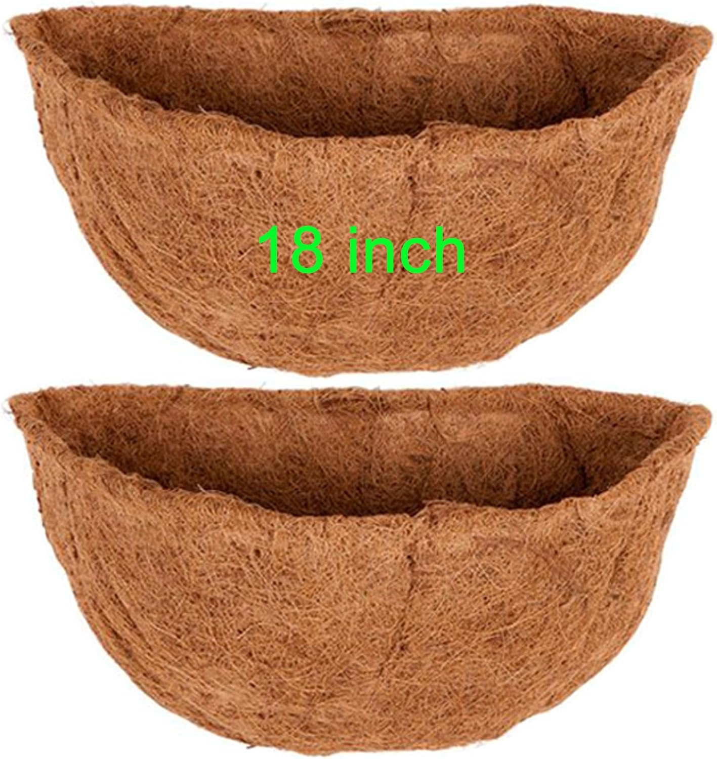 2 PCS Half Round Coco Liner 16" Nature Hanging Wall Basket Liners