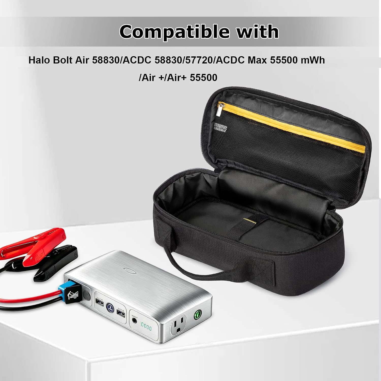 Carrying Case Compatible with Halo Bolt Portable Car Jump Starter | for 58830/57720/Air 58830/ACDC Max 55500 mWh/Air +/Air + 55500mAh USB Power Bank