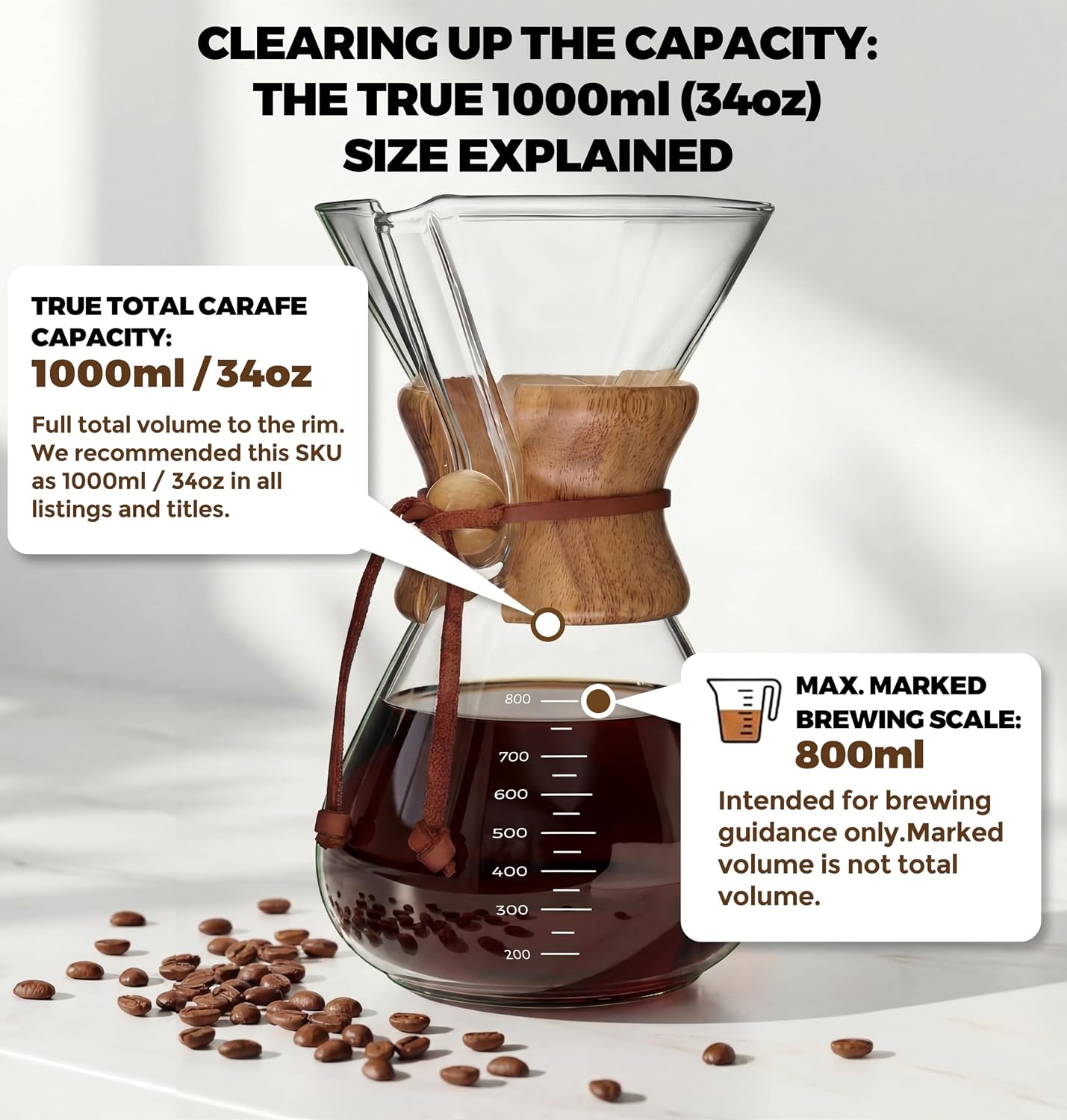 AGOGO Pour Over Coffee Maker Set, 34oz Classic Style, 304 Stainless Filter | Barista kit for home kitchen, Cafe, Camping & Office; 20oz-40oz Classic, Slim, Diamond styles; Includes brush & towel.