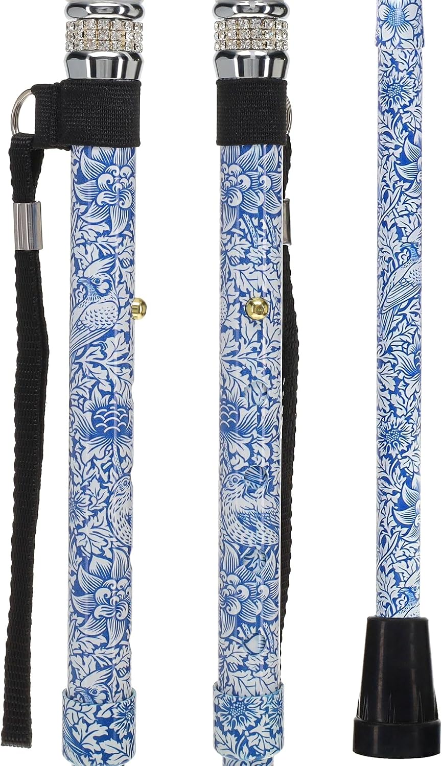 Stylish Walking Sticks – Rhinestone Collar Designer Adjustable Canes Colorful – Best Gift for Men and Women Light Weight Aluminum Shaft & Safe to Walk