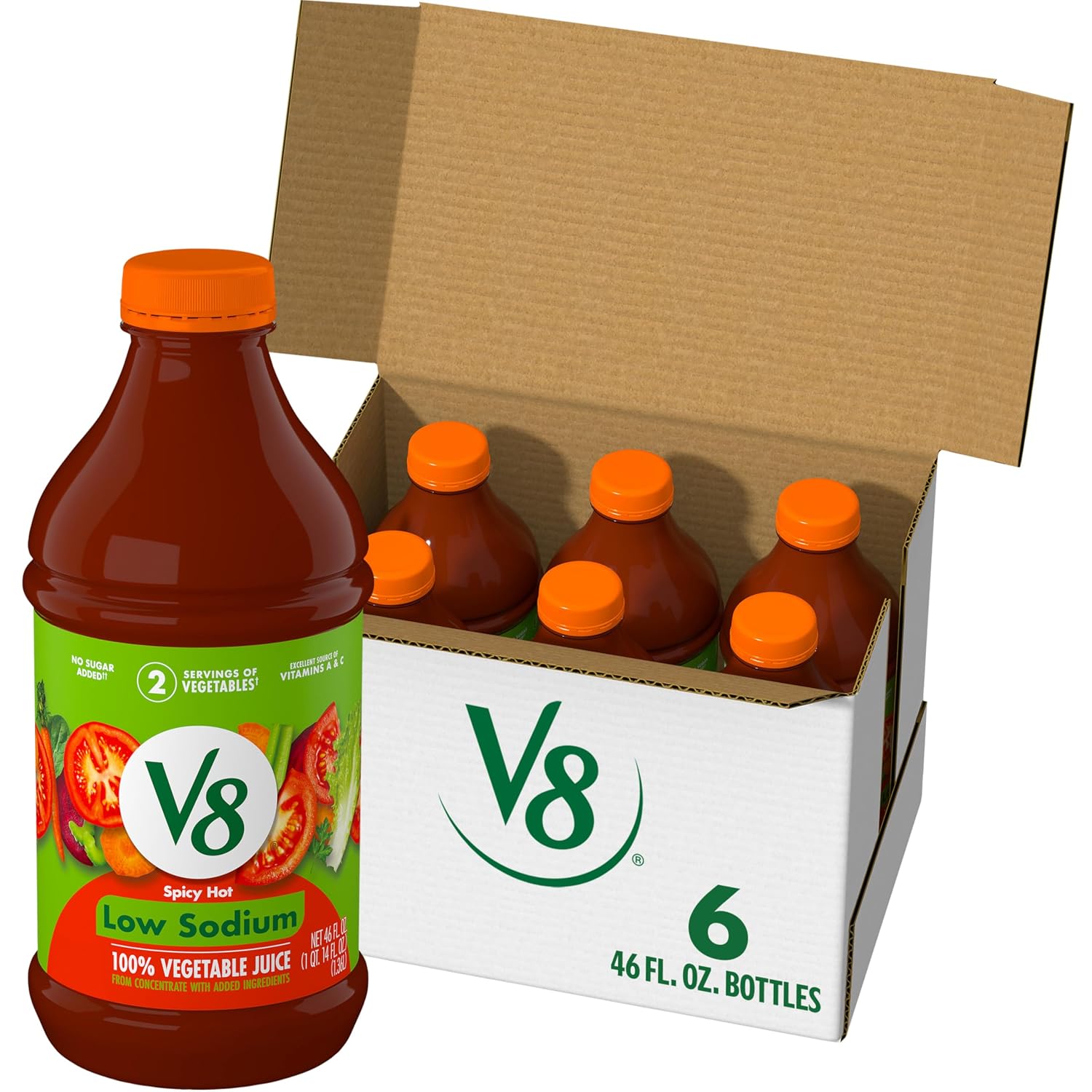 V8 Original 100% Vegetable Juice, 12 fl oz Bottle (12 Pack)