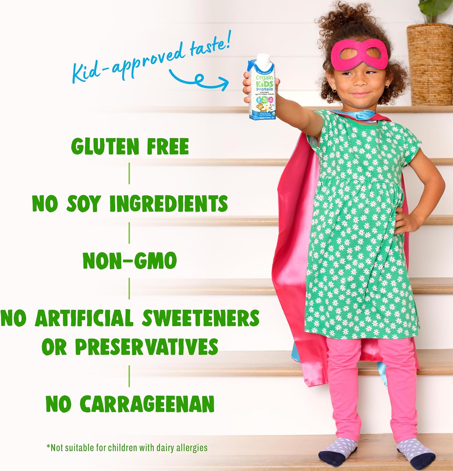 Orgain Organic Kids Dairy 8g Protein Shake, Chocolate, 8.25 oz, 4pk | Nutritional drink, grass-fed protein, 22 vitamins & minerals, 3g fiber, non-GMO, no soy, healthy snack for picky eaters