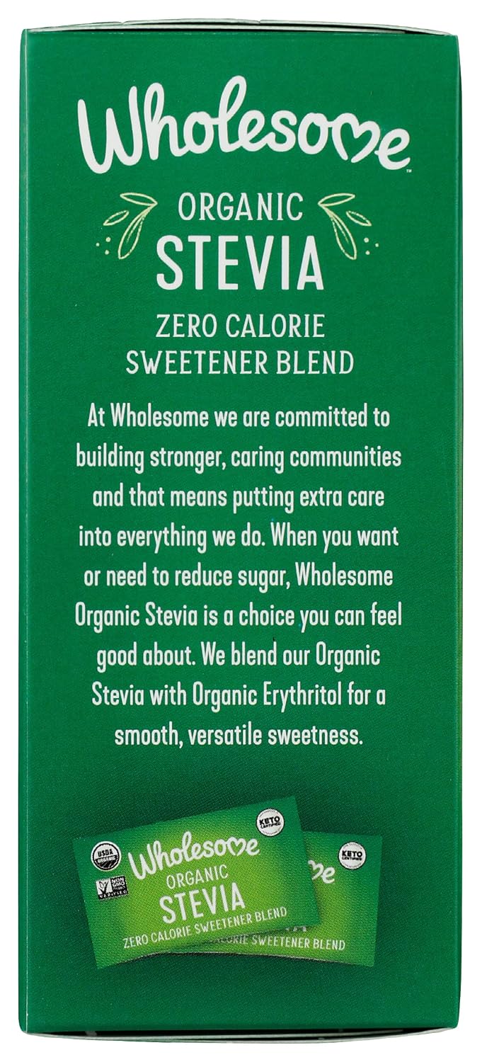 Wholesome Sweeteners Organic Stevia, 1000 Count Packets, Zero Calorie Sweetener Blend, Keto Friendly, Non GMO, Gluten Free & Vegan