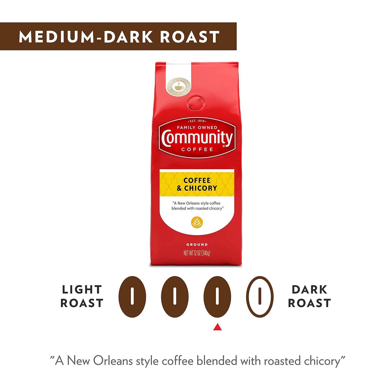 Community Coffee French Roast, Ground Coffee, Extra Dark Roast, 12 Ounce Bag (Pack of 1)
